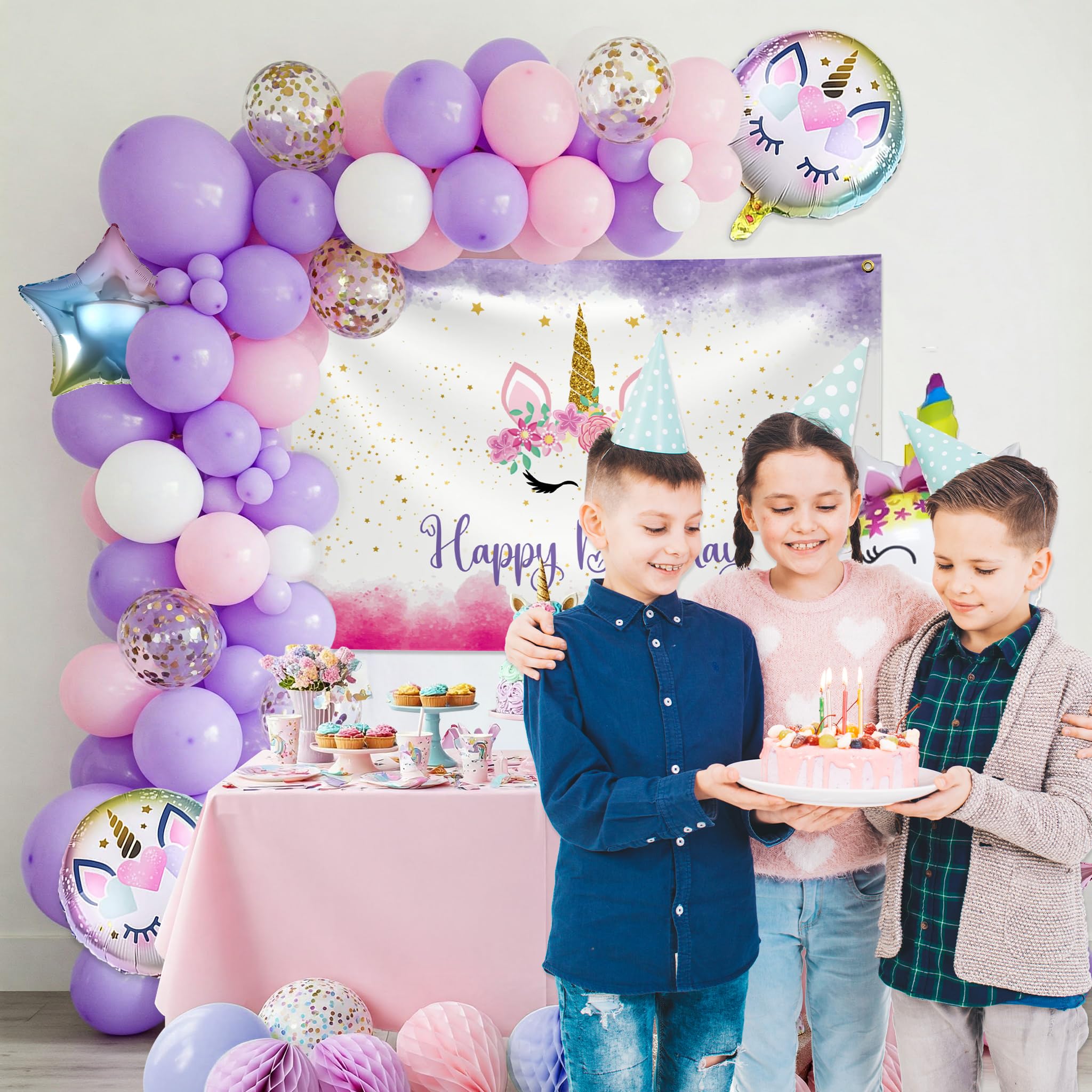 Unicorn Pastel Backdrop Birthday Decor