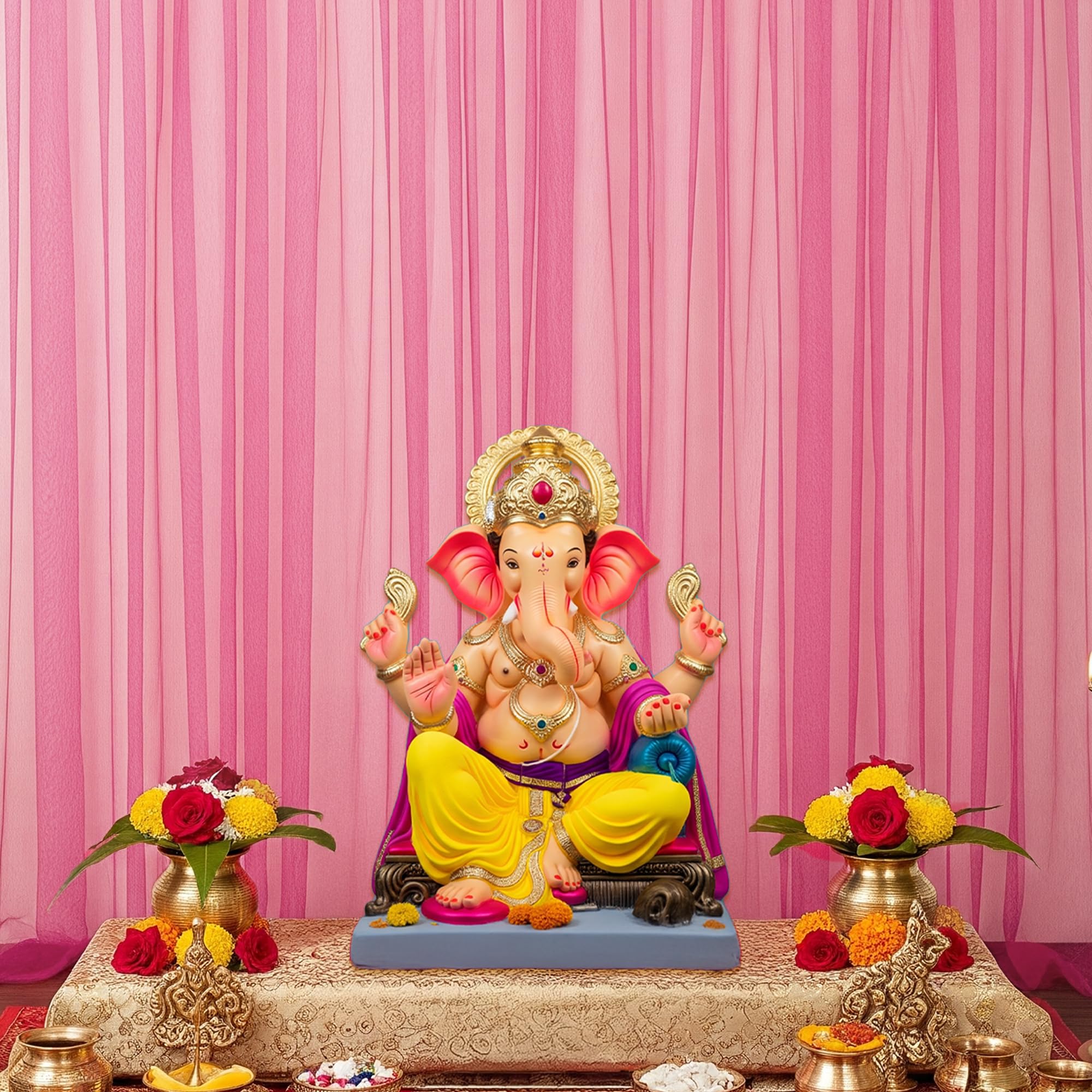 Ganpati Pink Bloom Decor