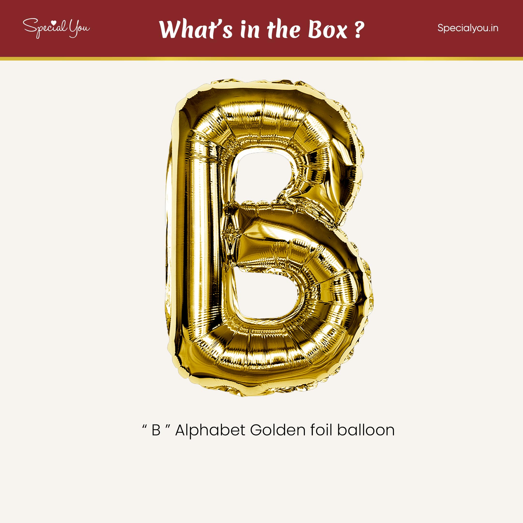 Gold B Letter Foil Balloon