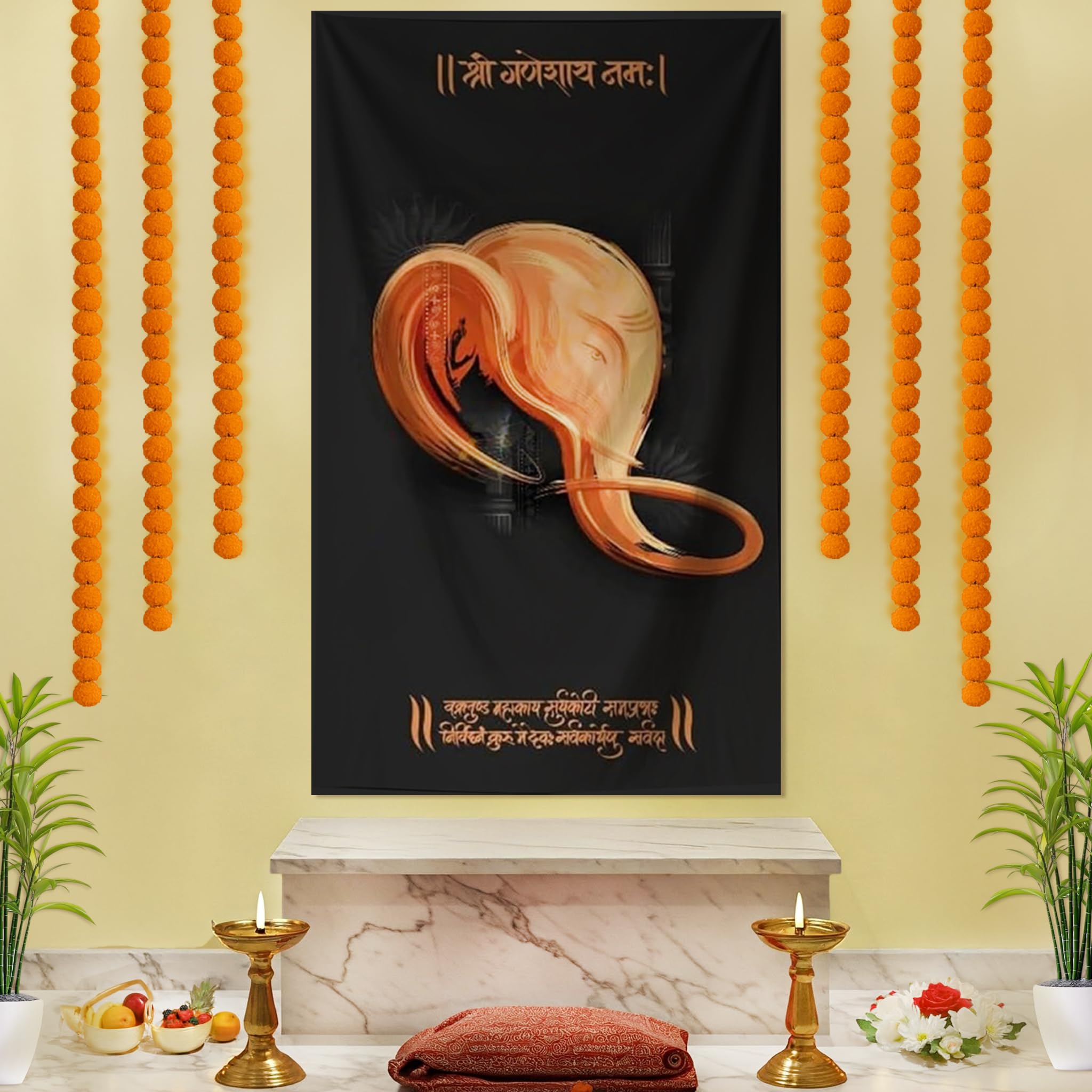 Ganpati floral Diwali Backdrop Decor Kit