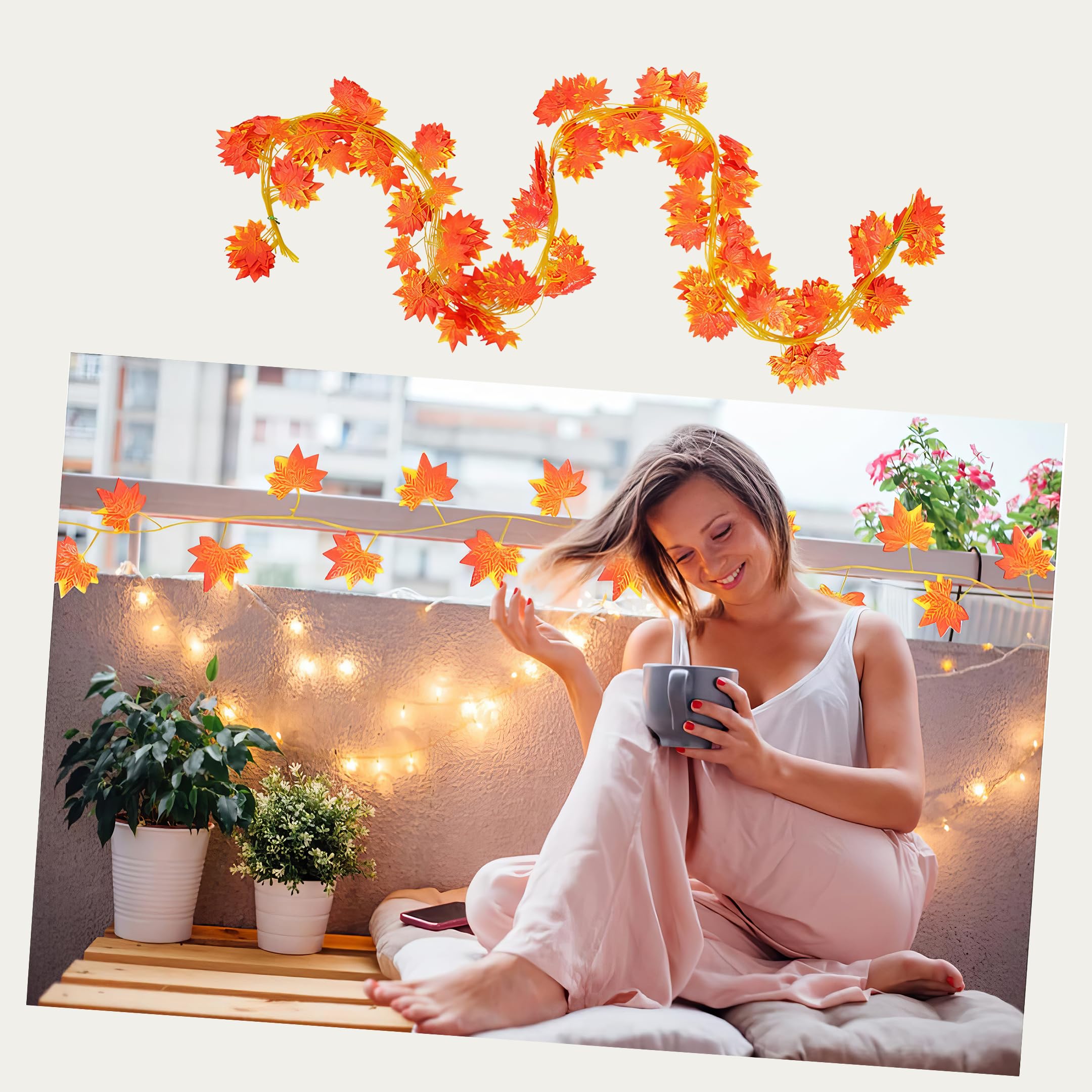 Autumn vines: enchanting with LED fairy lights