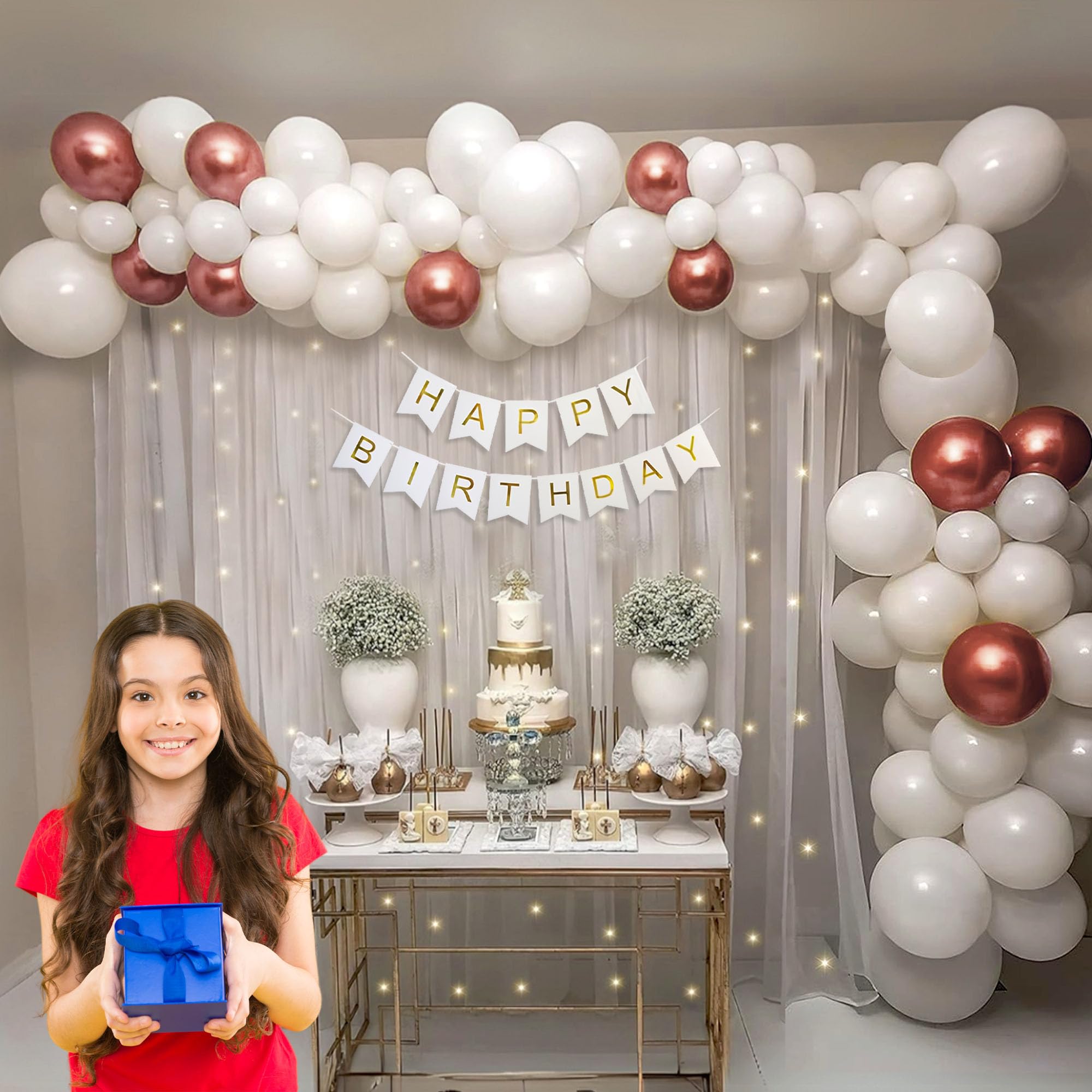 Birthday Backdrop for Decoration (Rose Gold)