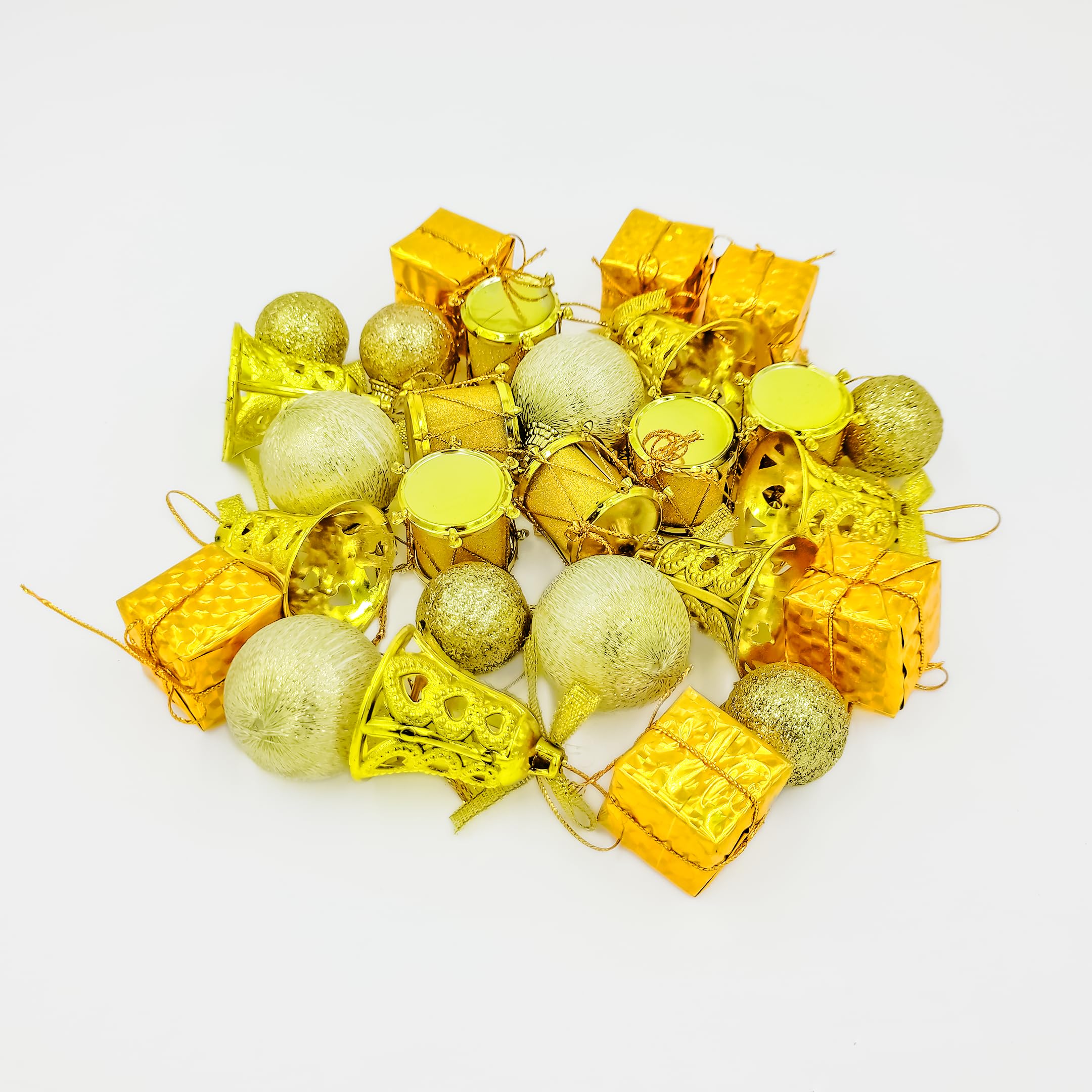 Golden Ornaments for Christmas Decoration Hanging