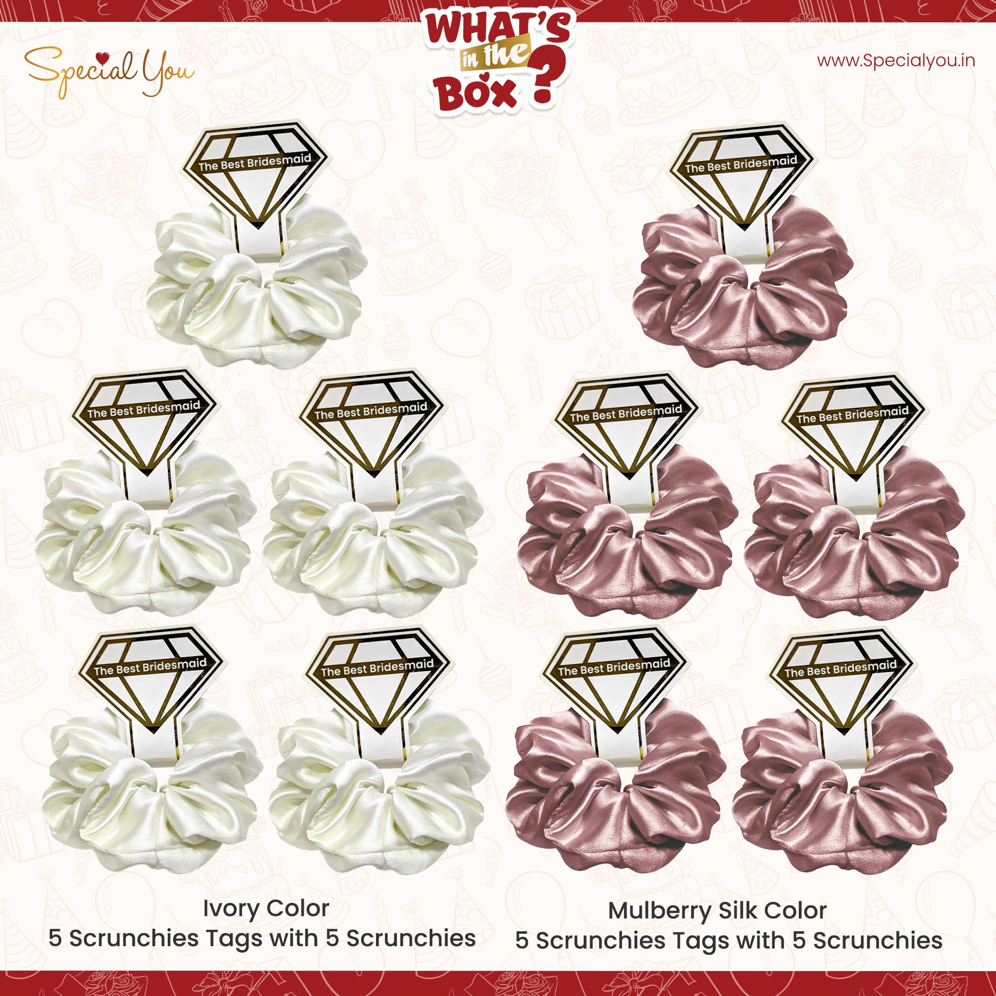 Elegant Satin Hair Scrunchies-10pcs