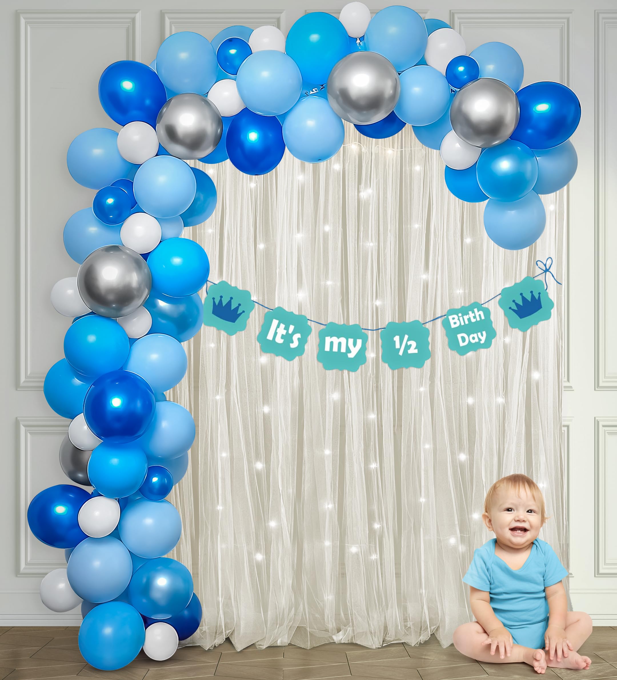 Blue theme Half Birthday decor