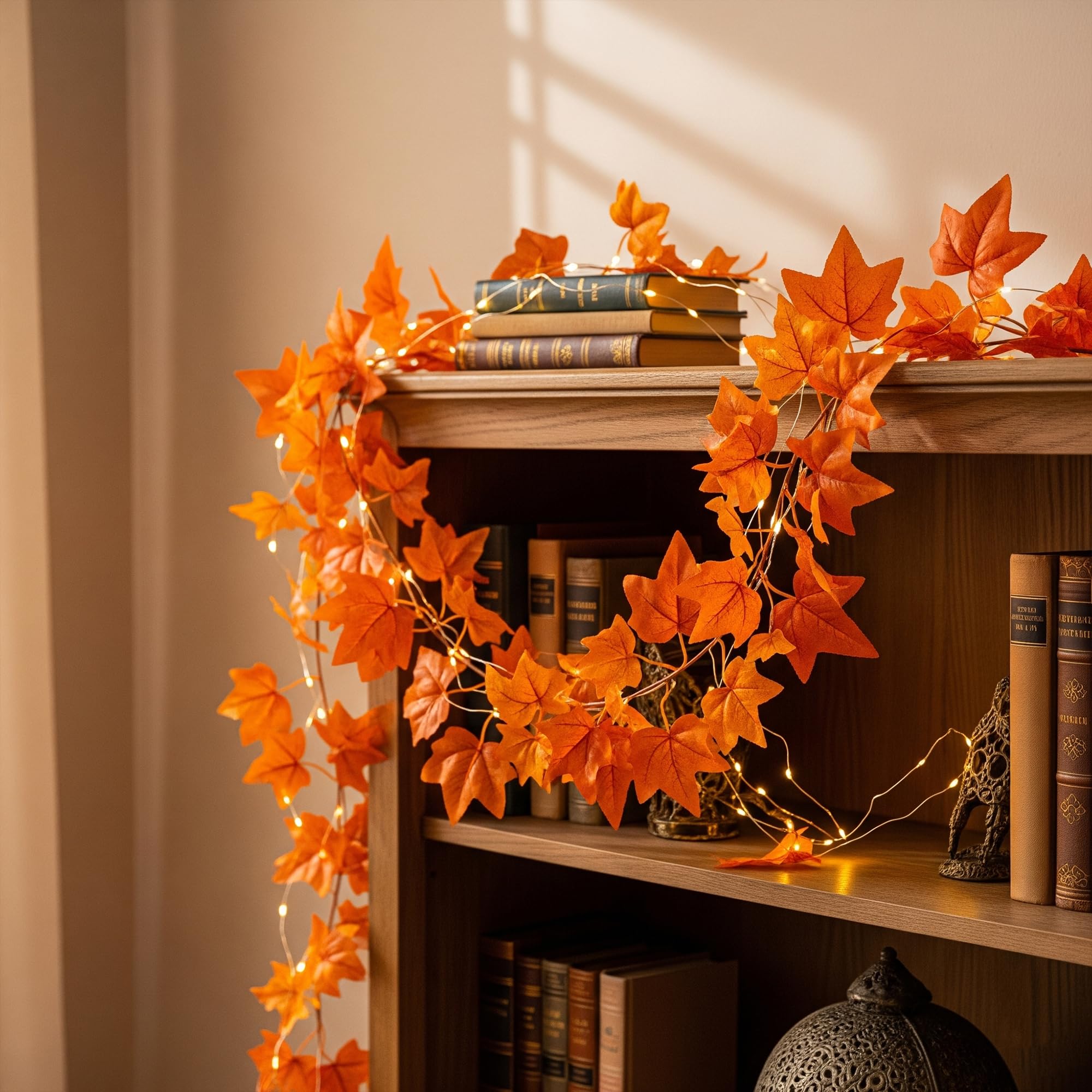 Autumn vines: enchanting with LED fairy lights