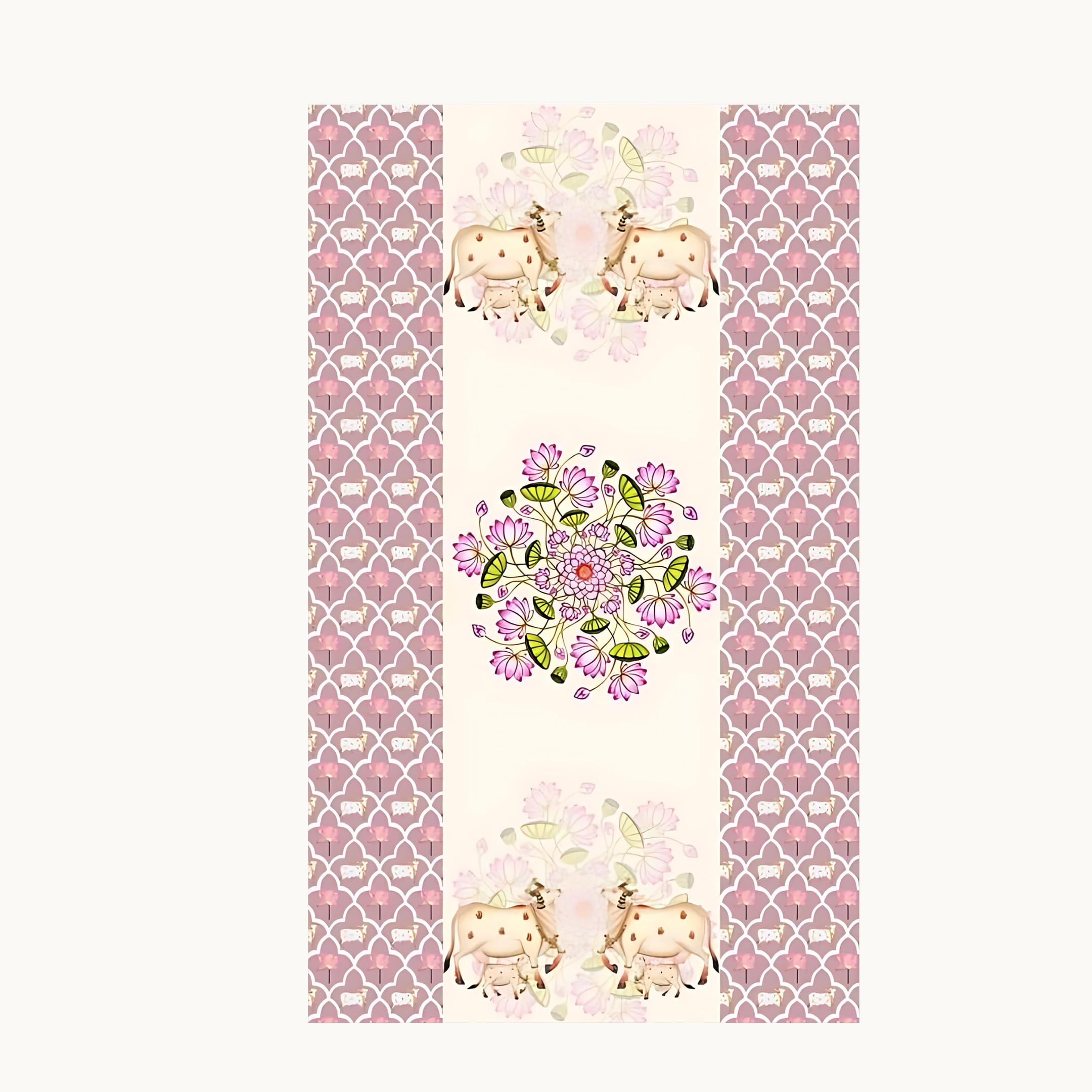 Cow & Lotus Backdrop for Decoration