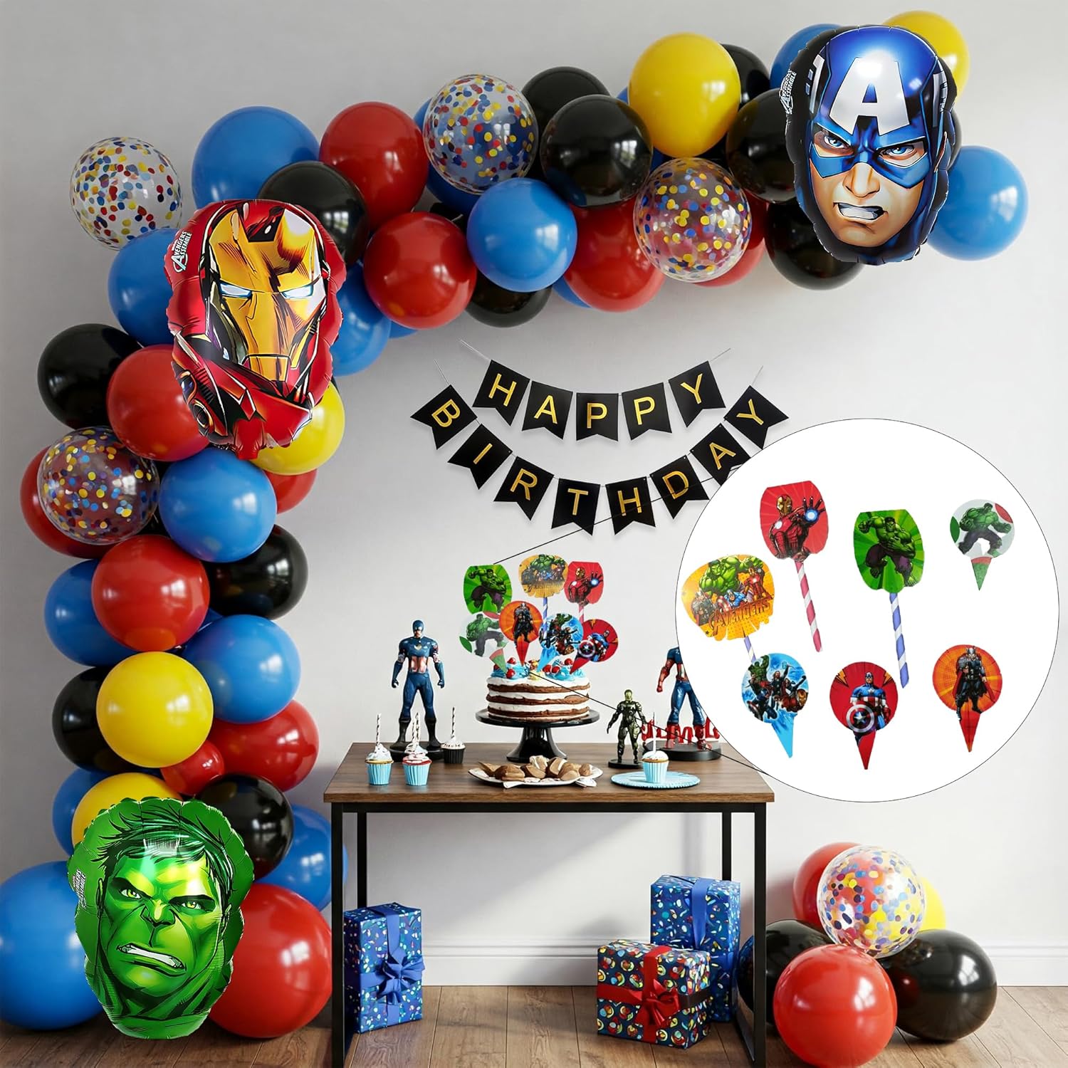 Avengers Theme Happy Birthday Decoration