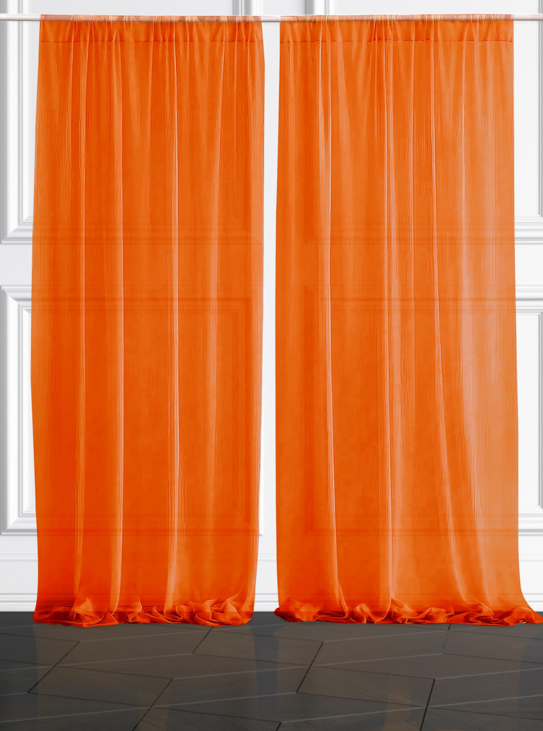 Orange Backdrop for Ganpati Decor Kit
