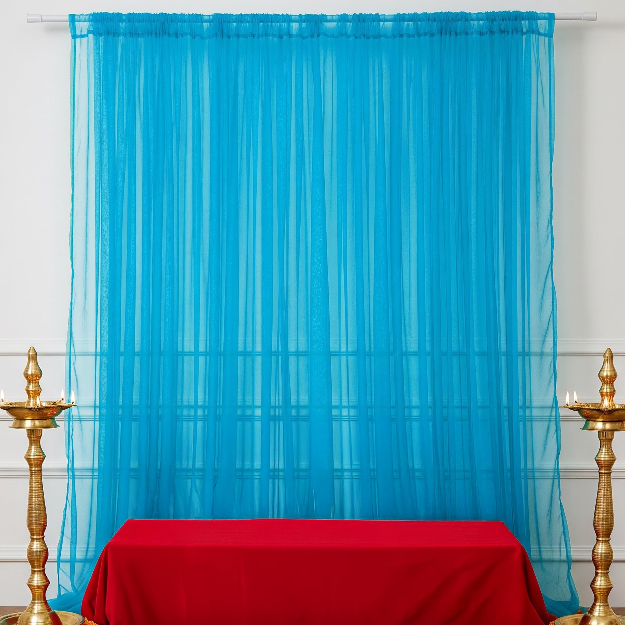 Sky Blue Chiffon curtain for decoration