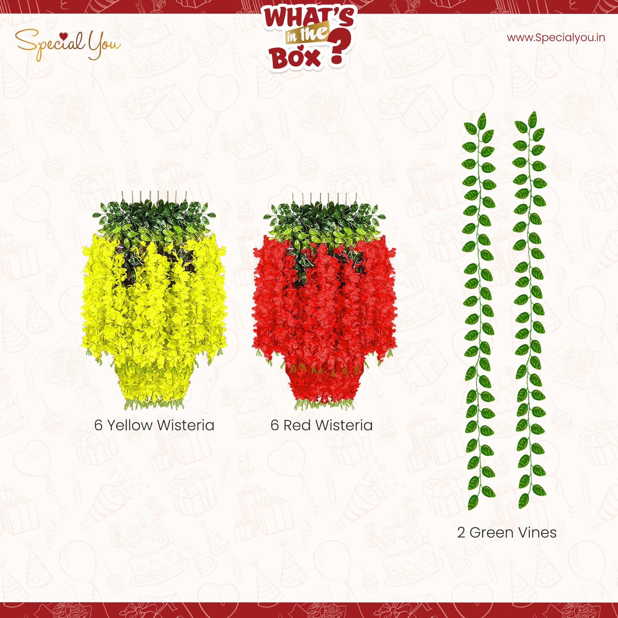 Bright Ganesh Red Diwali Decor Kit