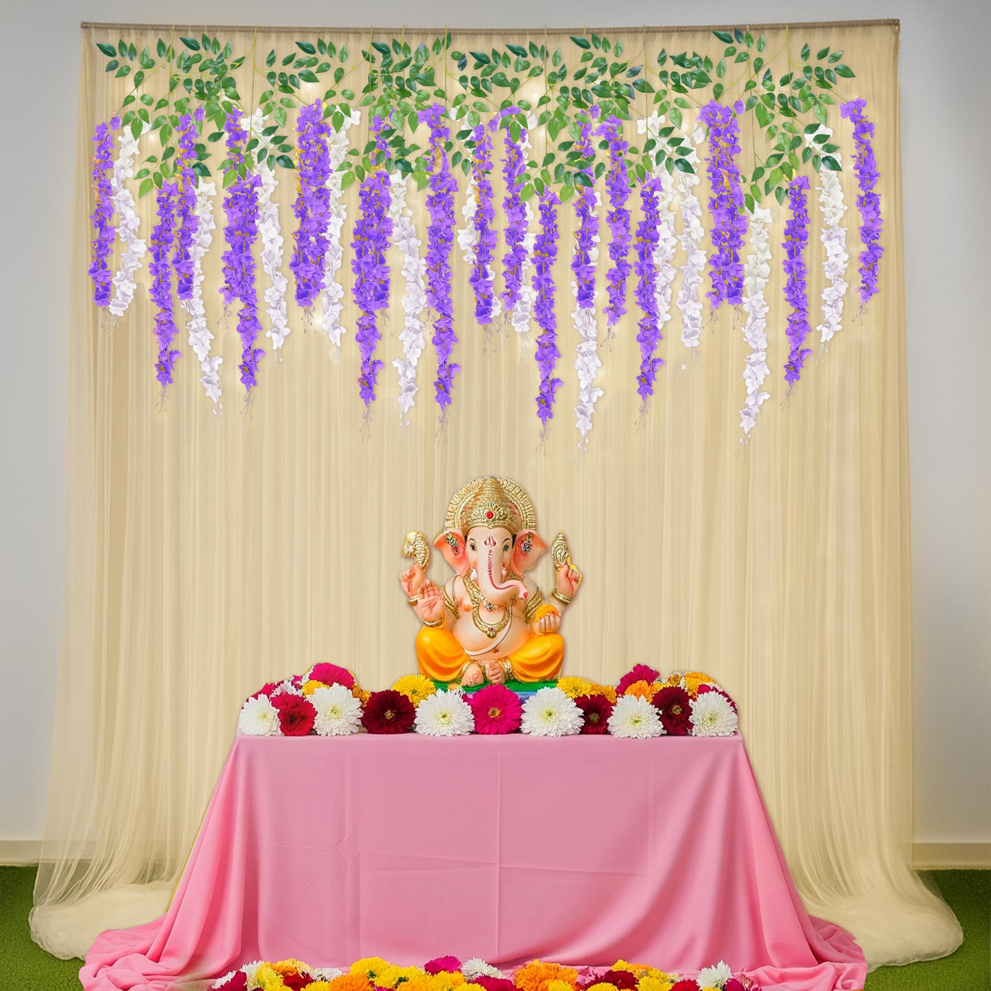 Diwali White & Purple Decor Kit