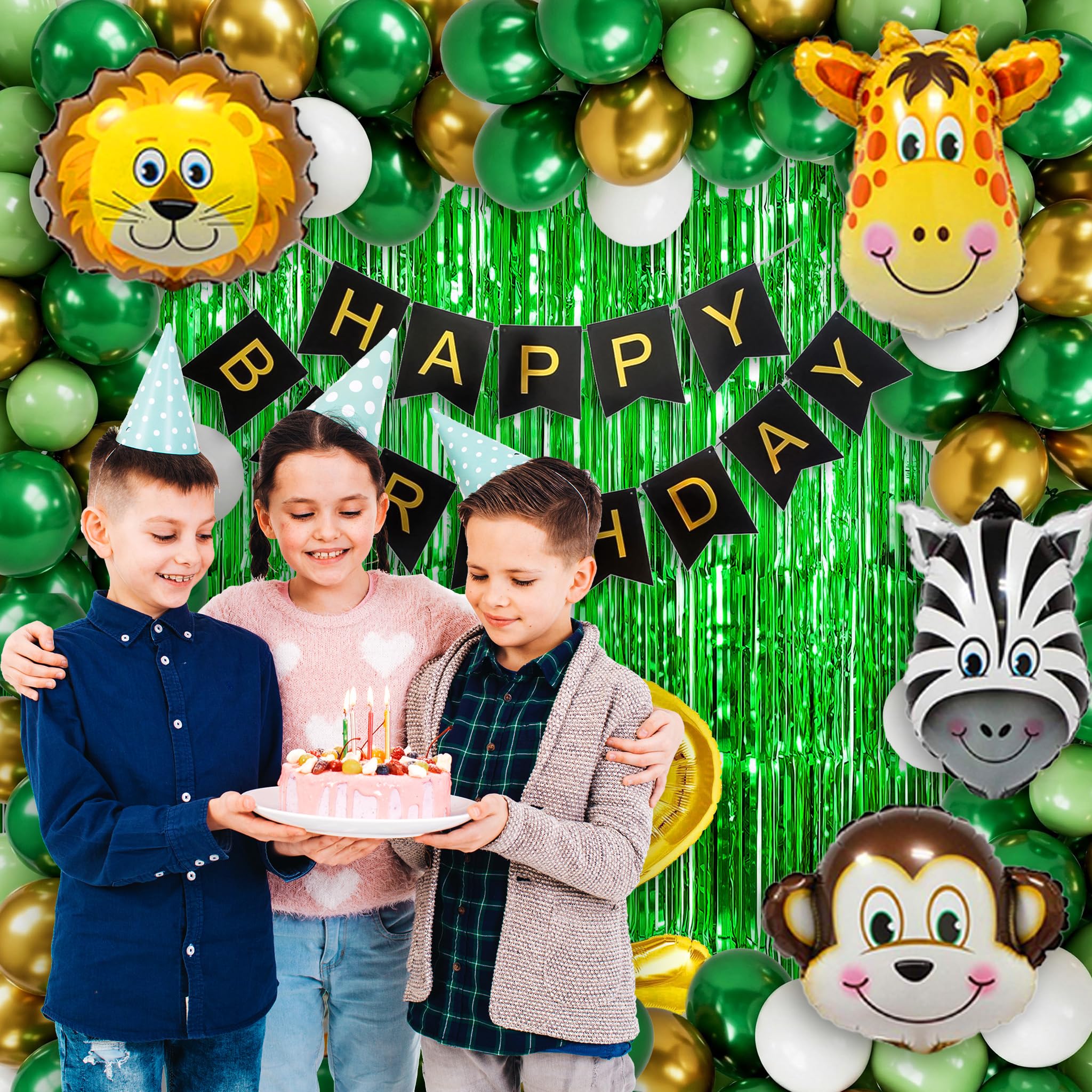 Jungle Theme Birthday With Animal Foil Balloon