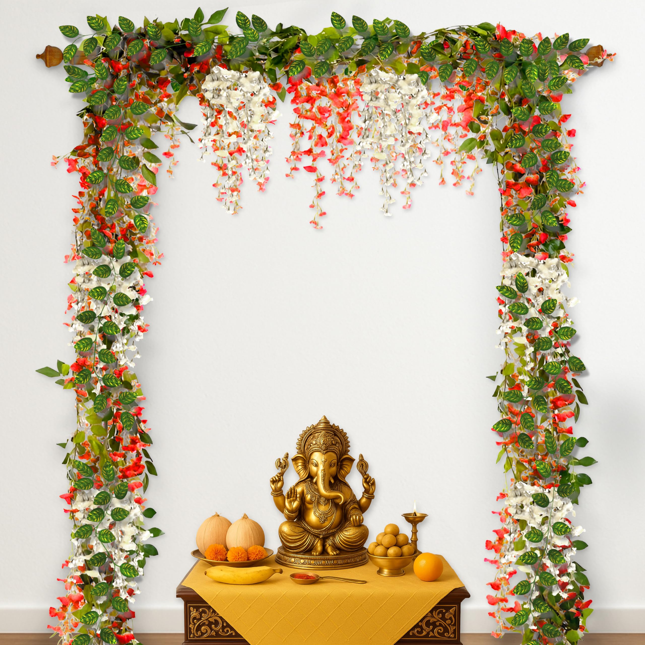 Red White Ganpati Decor