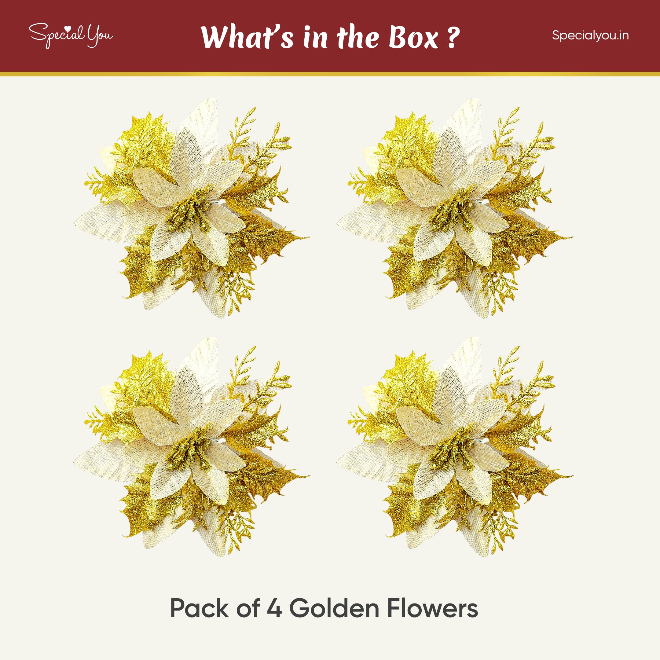4 golden flowers