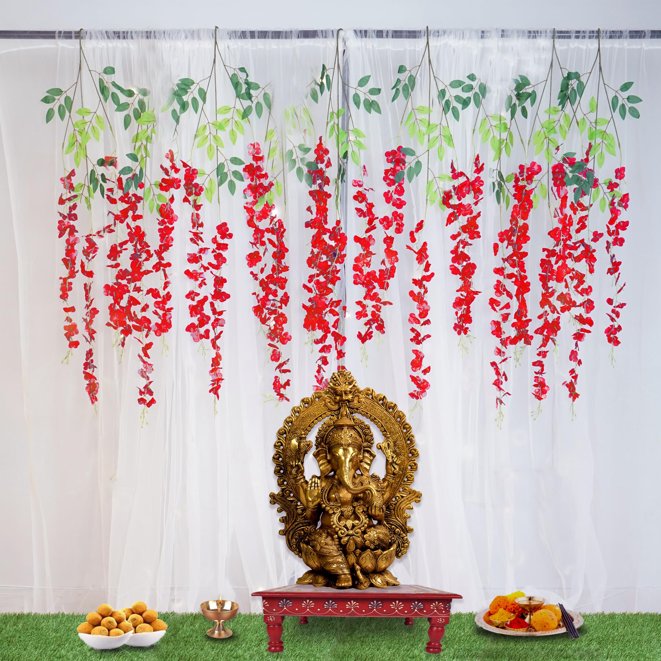 Curtains and Red Wisteria Diwali Decor Kit