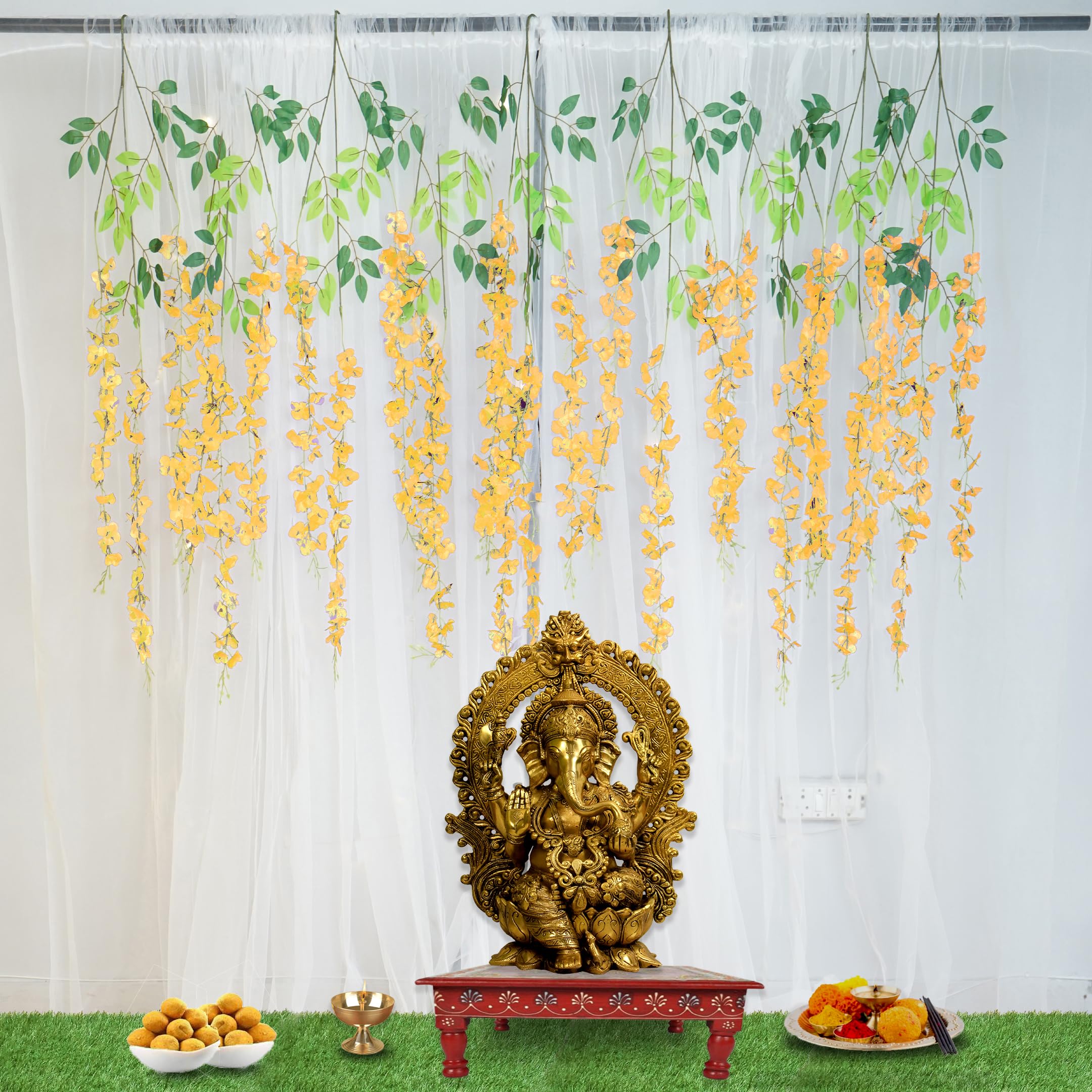 Decorate your Diwali with yellow wisteria & curtains