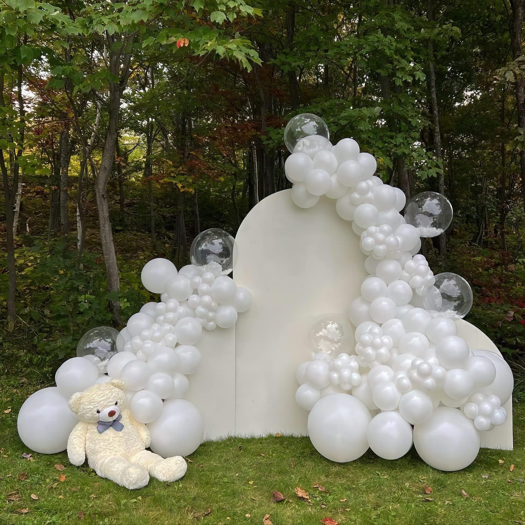 200 Metallic White Balloons