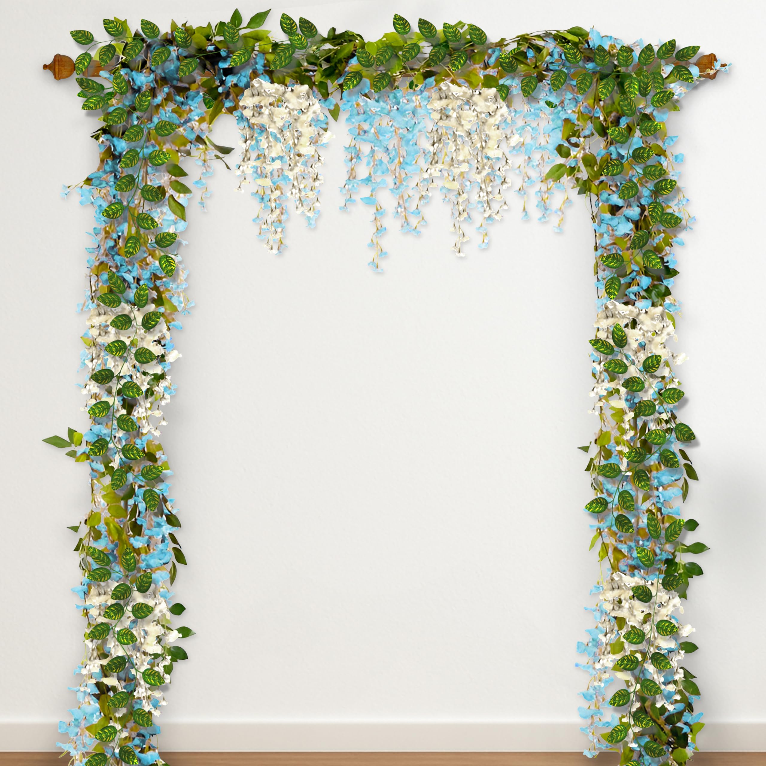 White Blue Diwali Pooja Decor Kit