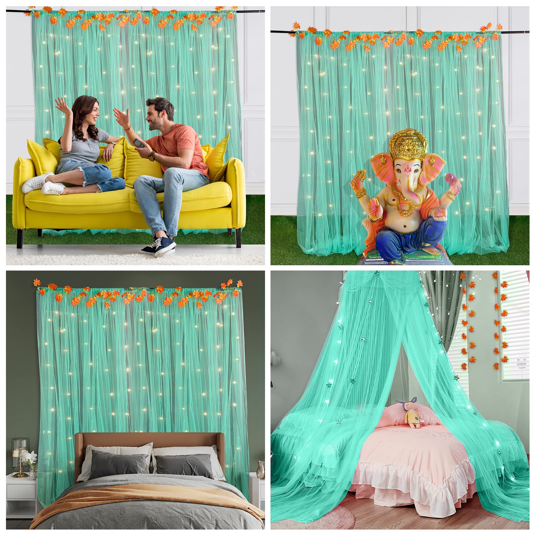 Turquoise curtains for Festive Decor