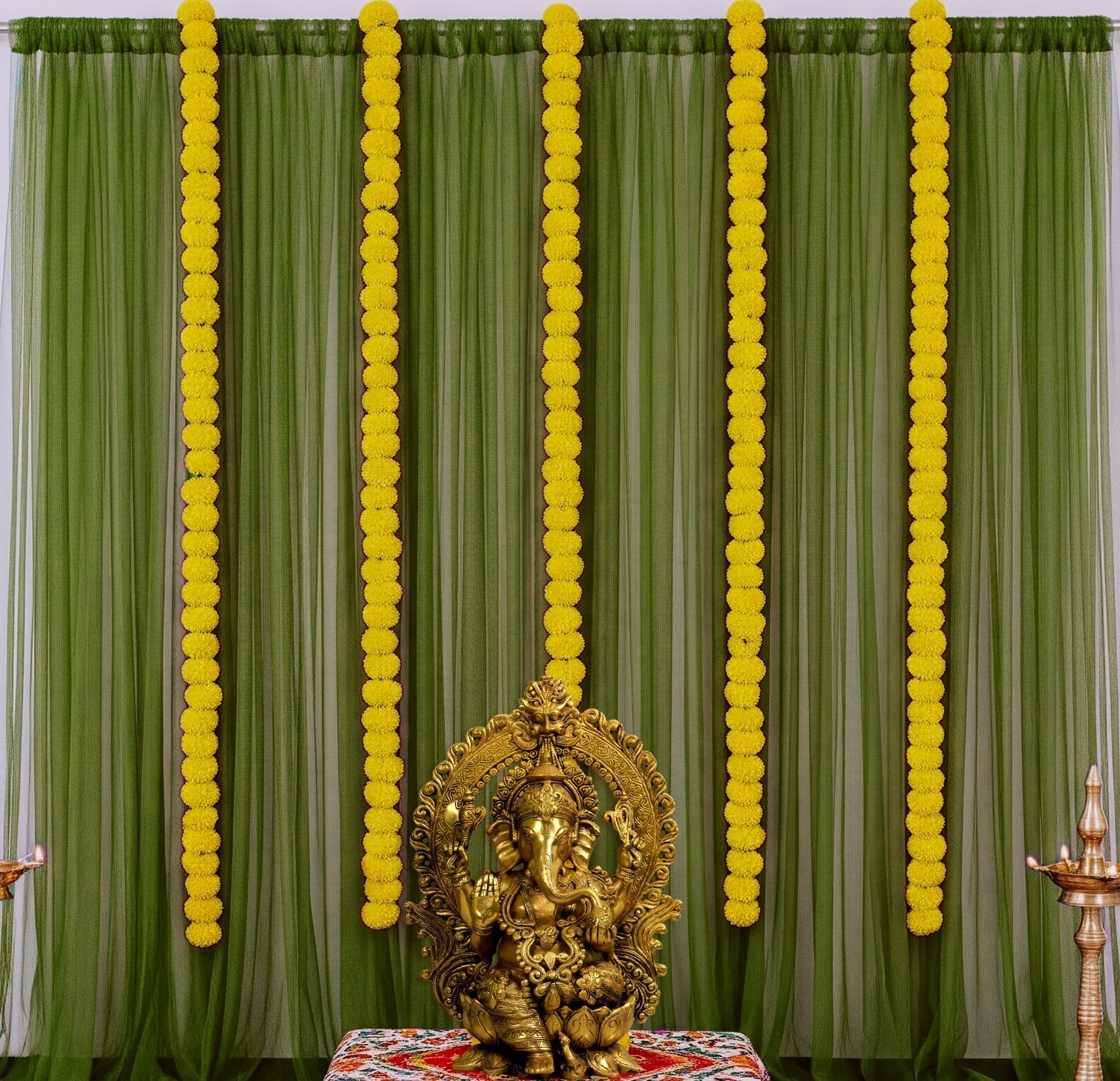 Green Grace Ganpati Look