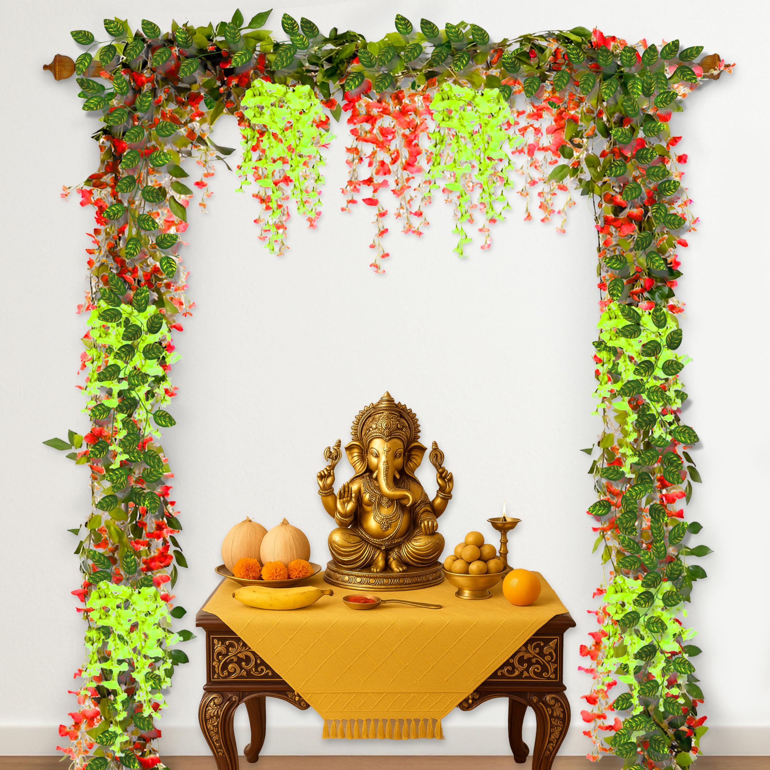 Red Green Diwali Backdrop Decor Kit