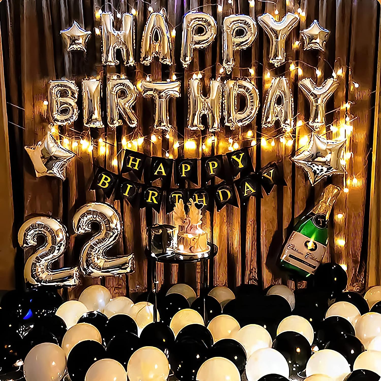 22nd Birthday Party Decorations Black and White Party Supplies