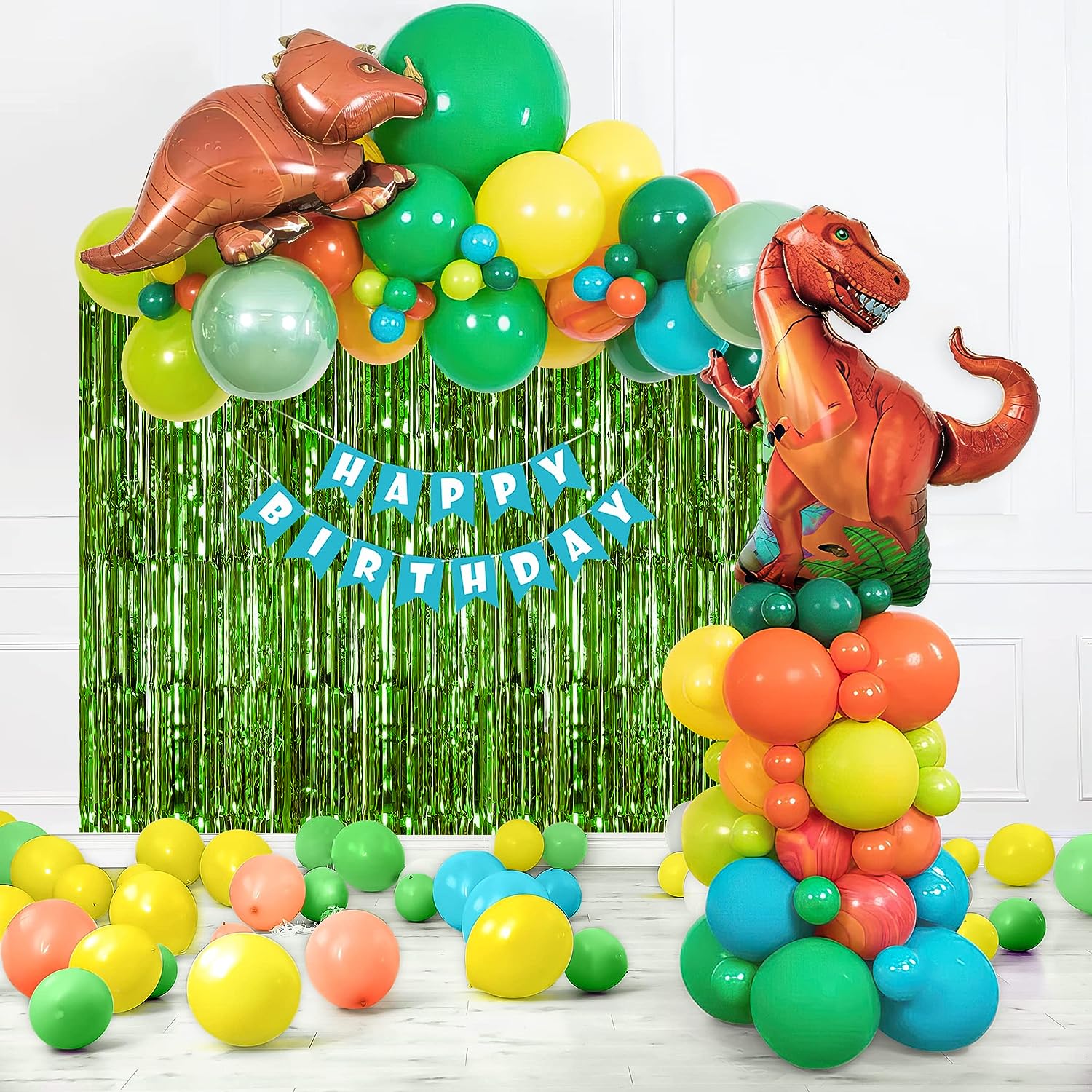 Green Birthday Decoration Items Combo Set For Boys Kids- Happy