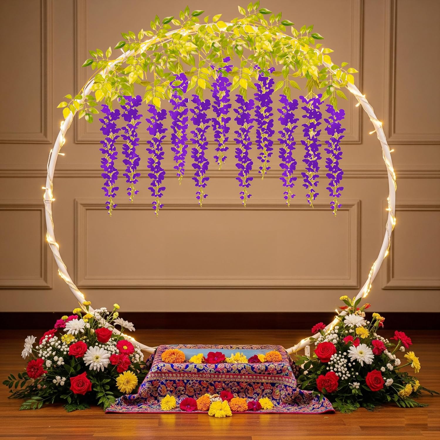 Ganpati Stand with Purple Wisteria
