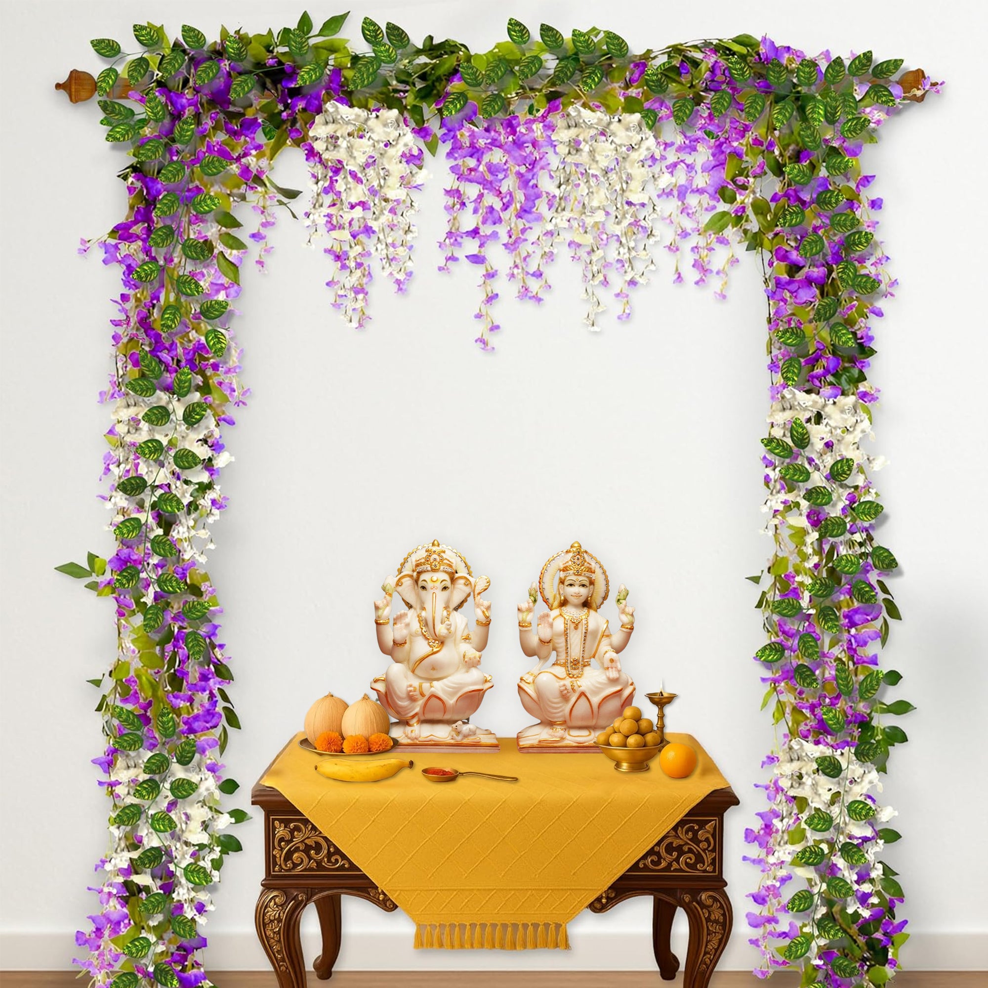 Purple White Diwali Decor Kit