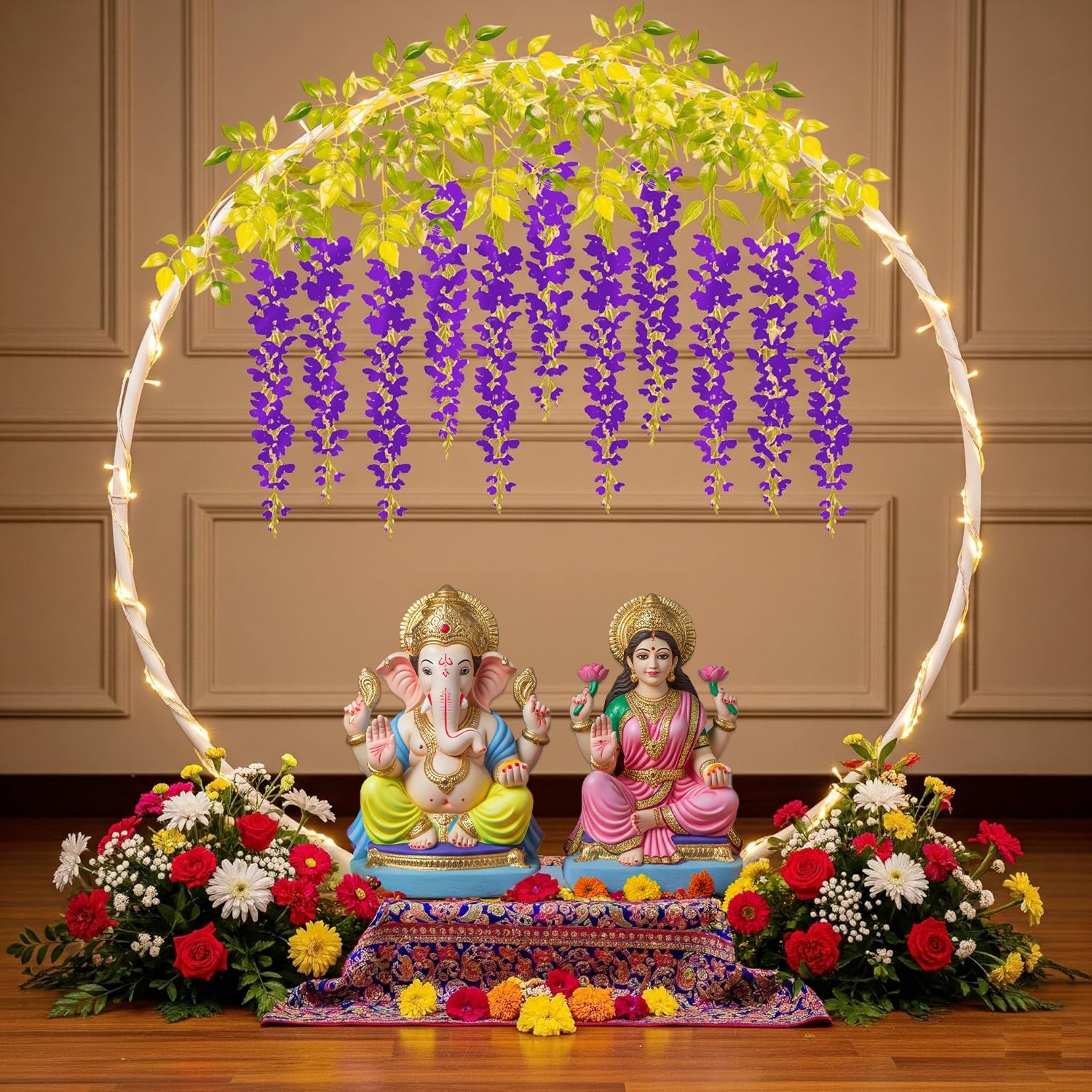 Diwali Stand with Purple Wisteria Decor Kit