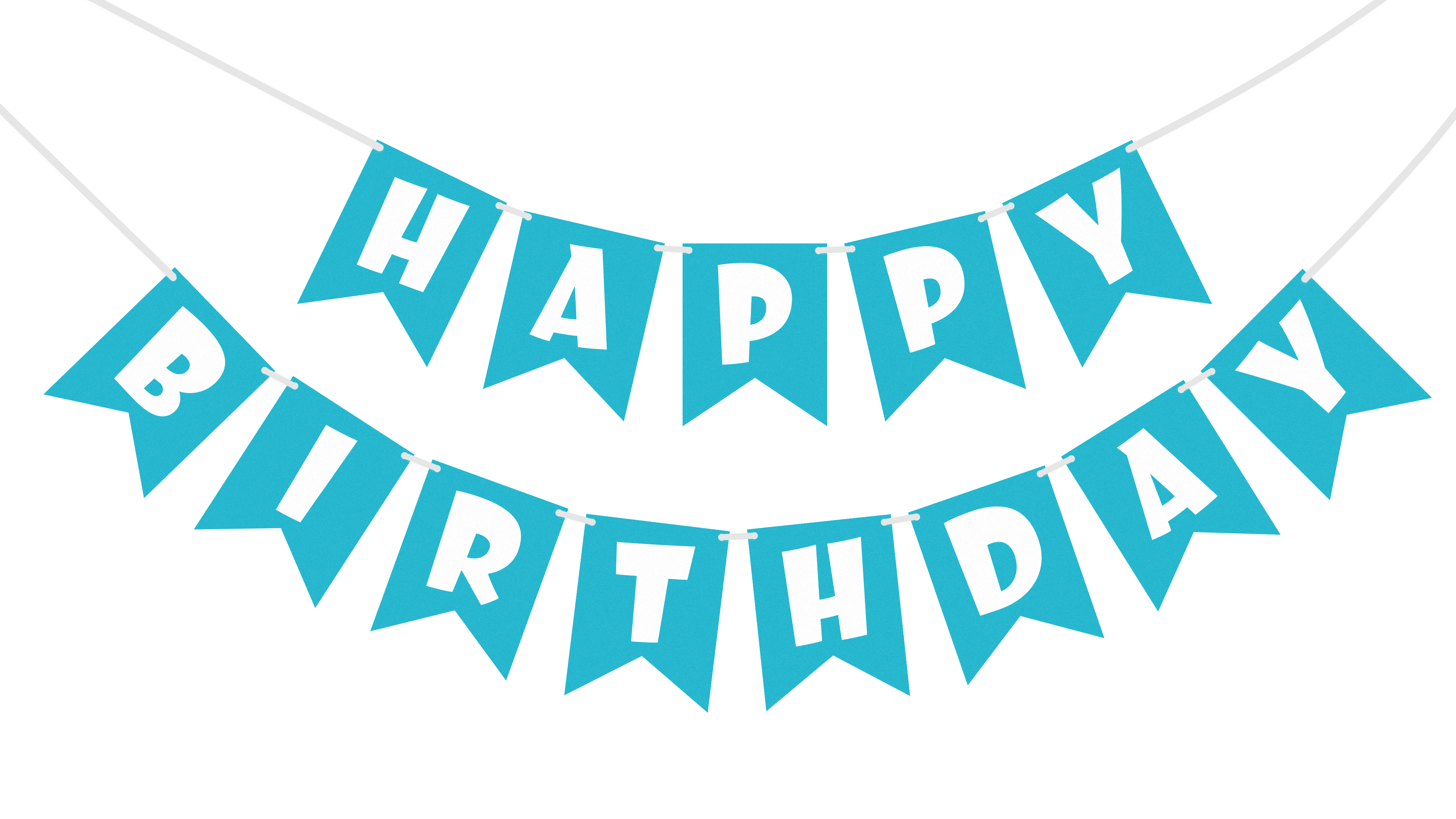 Blue Paper Happy Birthday Banner