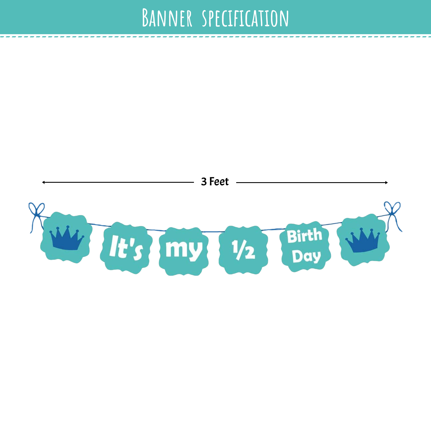 6 month "It's My Half Birthday" decoration for Baby boy