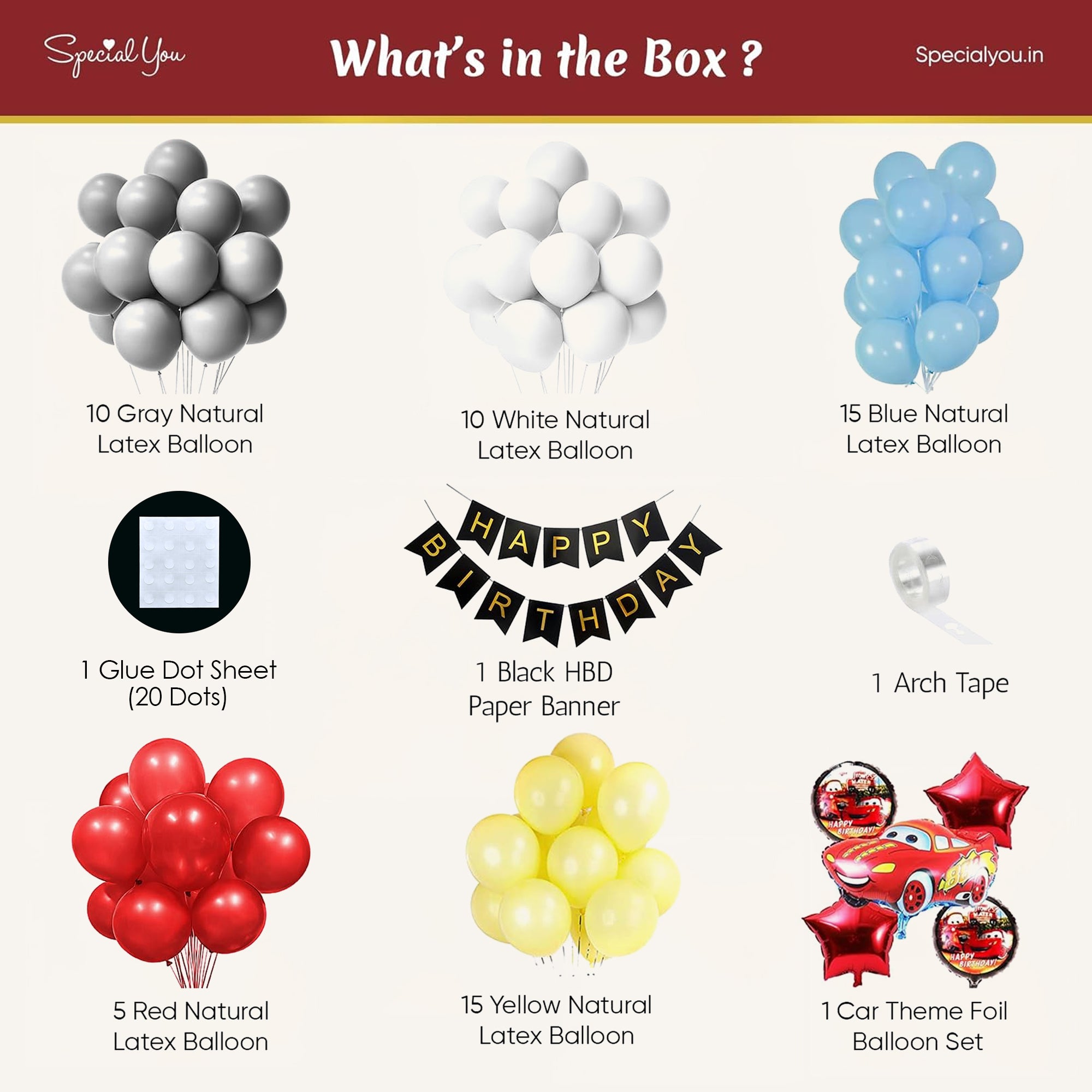 Exploring the worlds of car Theme DIY Birthday Kit - Special You