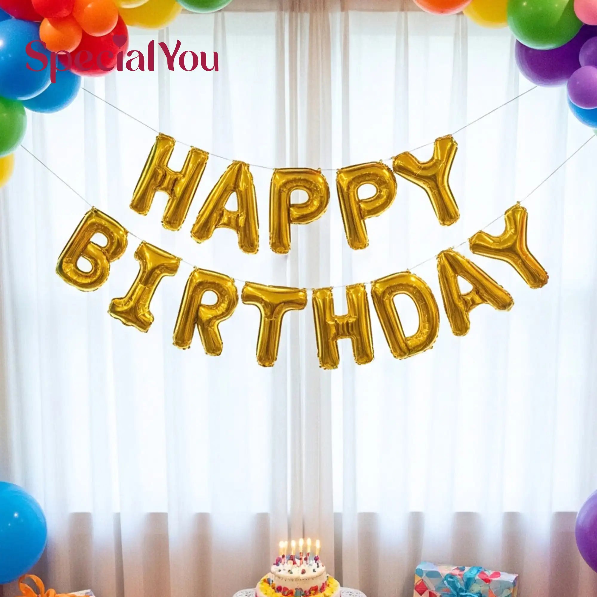 Addon Golden happy Birthday foil balloon