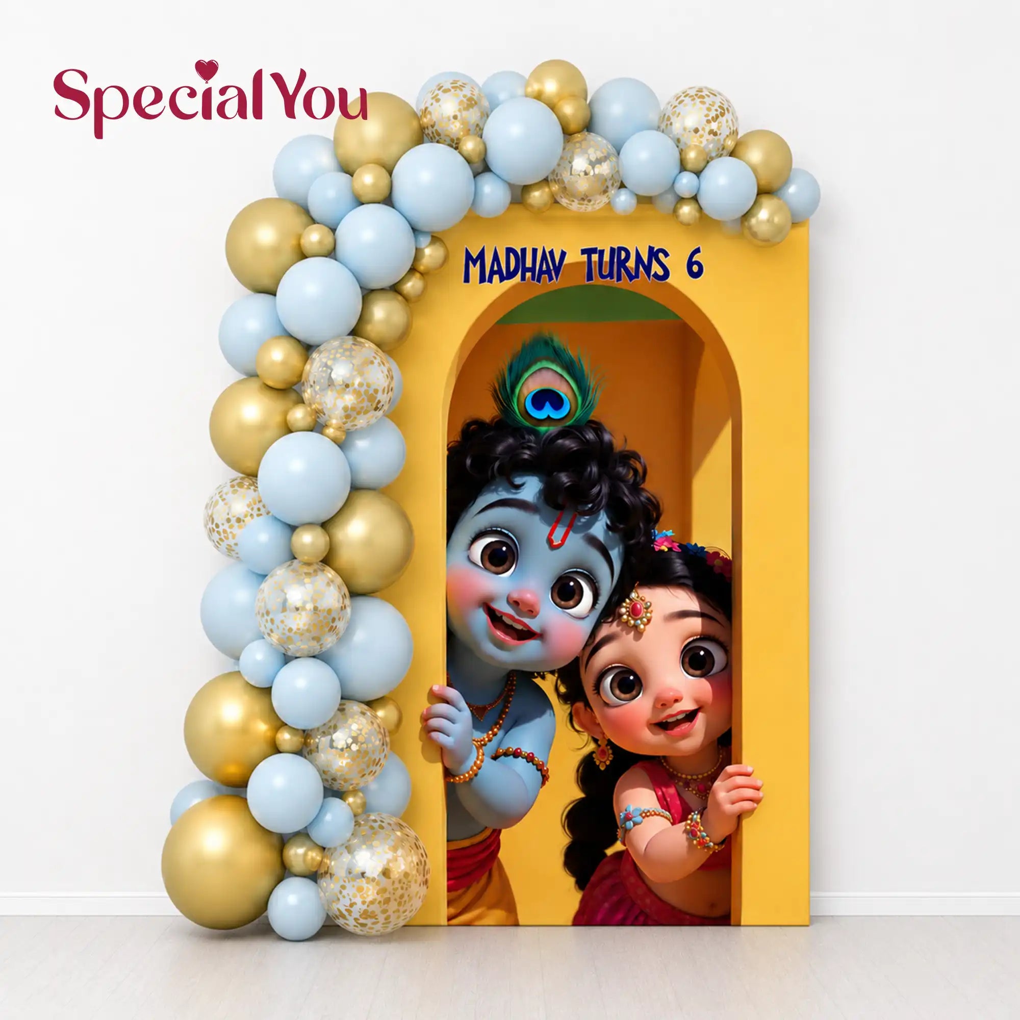 Divine Krishna Theme Birthday Decoration