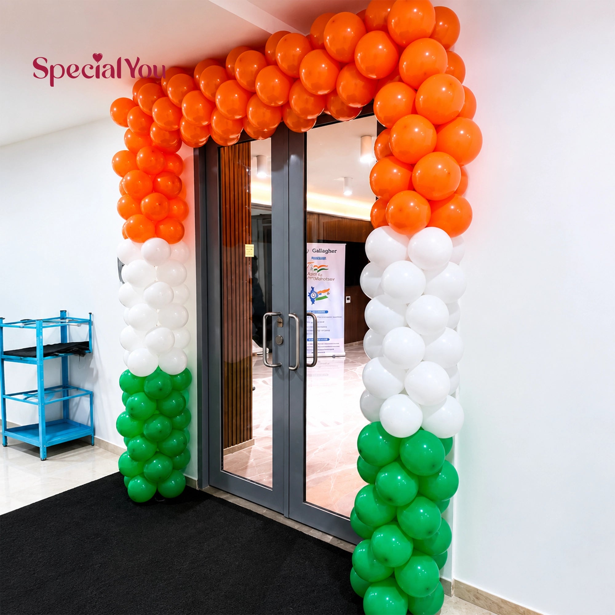 Tricolor Balloon Entrance Arch Decoration