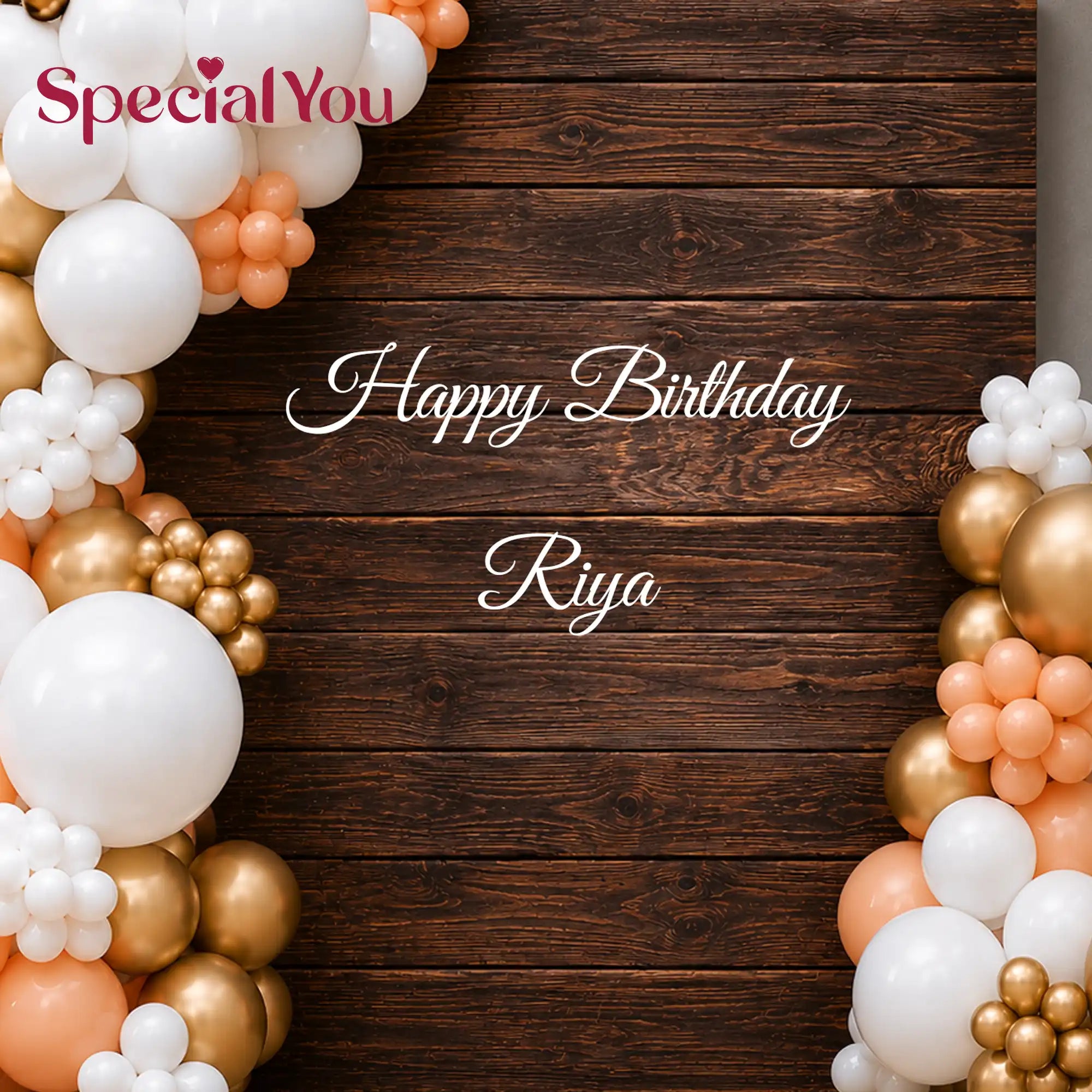 Peach & Gold Birthday Balloon Backdrop Decoration
