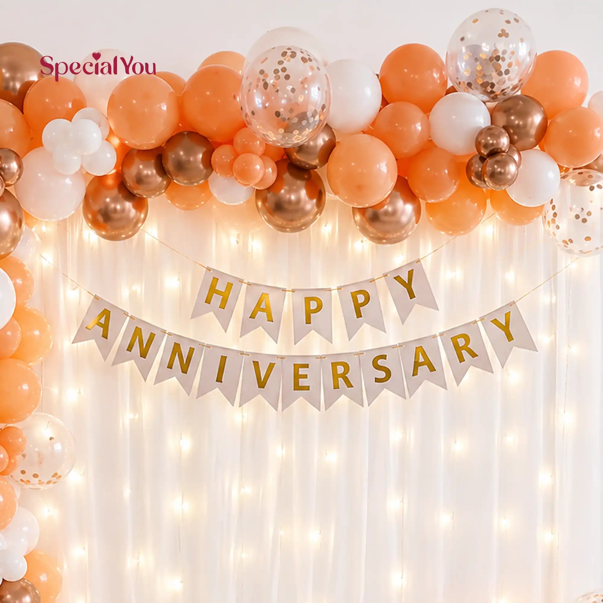 Peachy Love Anniversary Decor