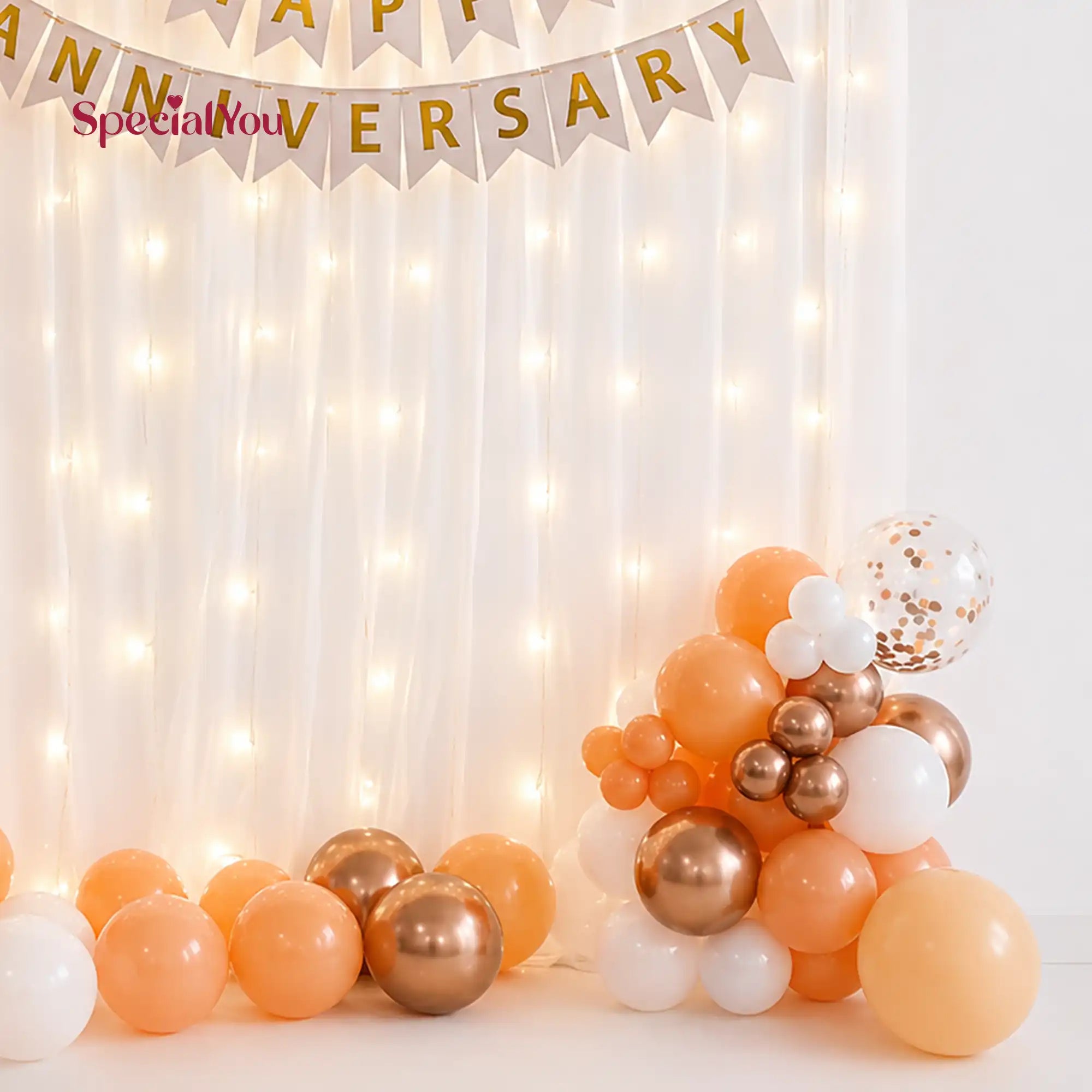 Peachy Love Anniversary Decor