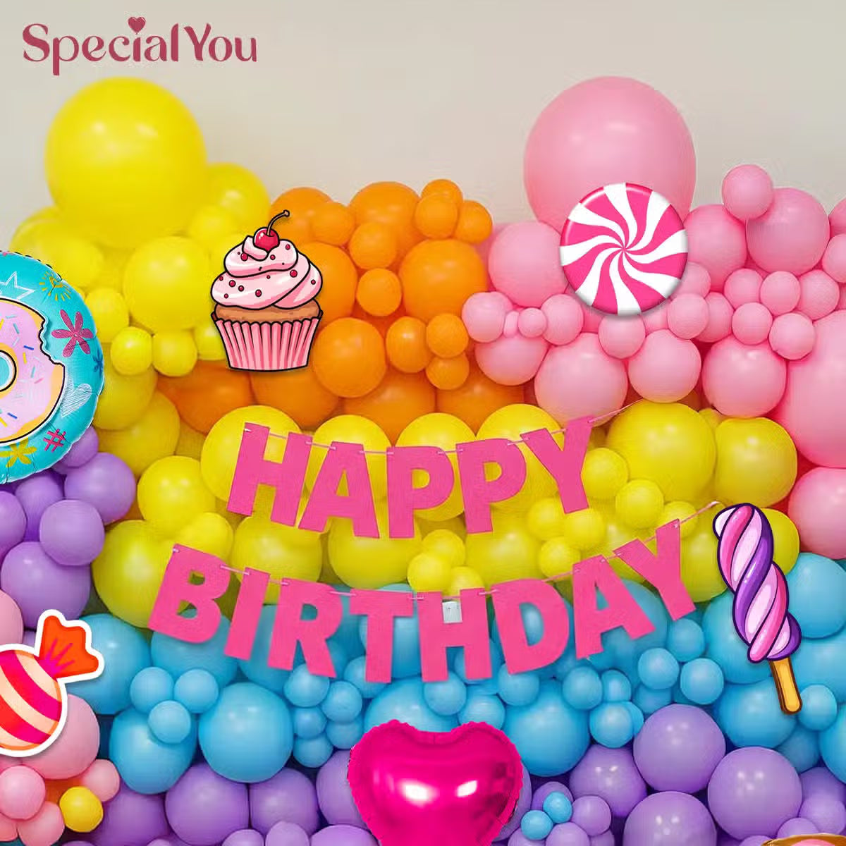 Candyland Birthday Balloon Decor