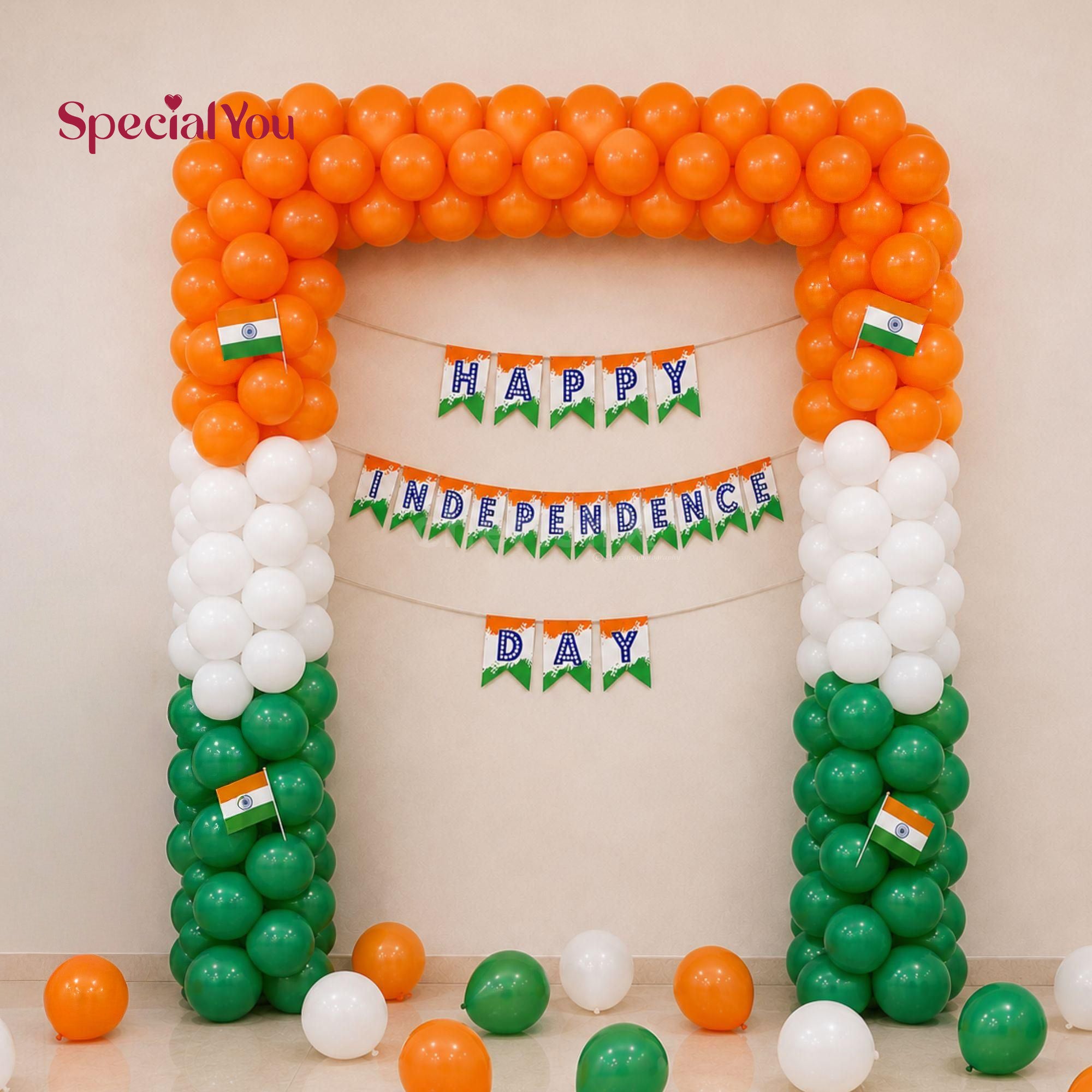 Grand Tricolor Balloon Arch Decoration