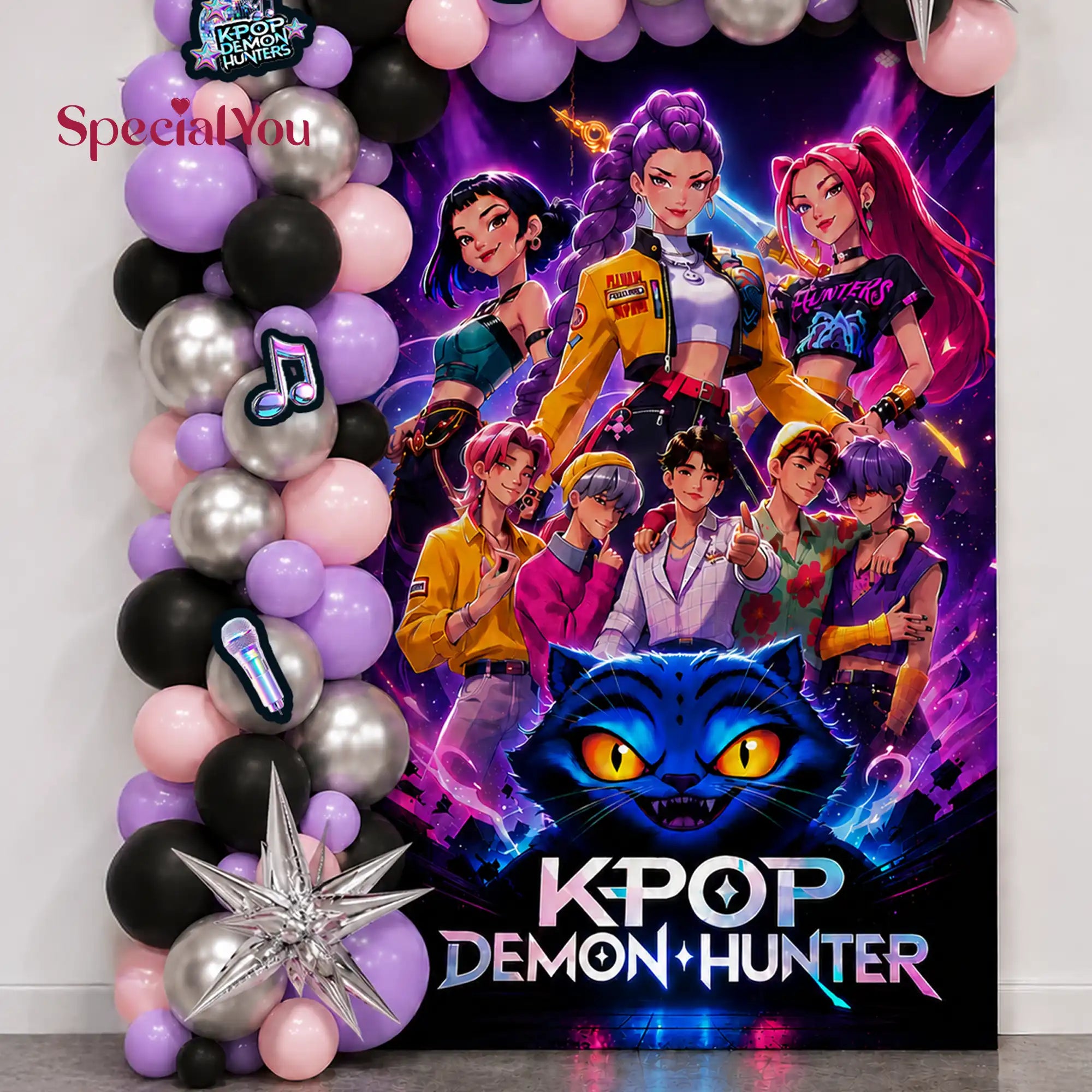 K-Pop Demon Hunter Them Birthday Decoration