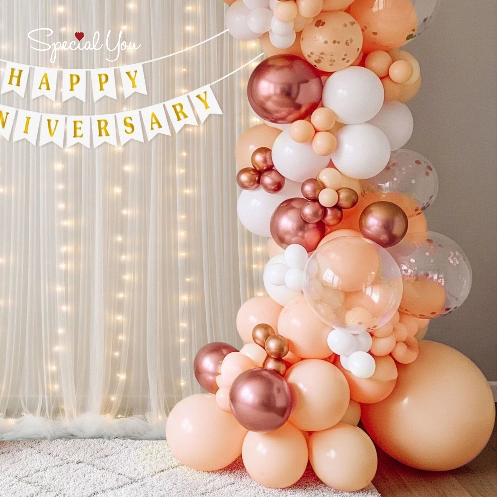 Peachy Love Anniversary Decor