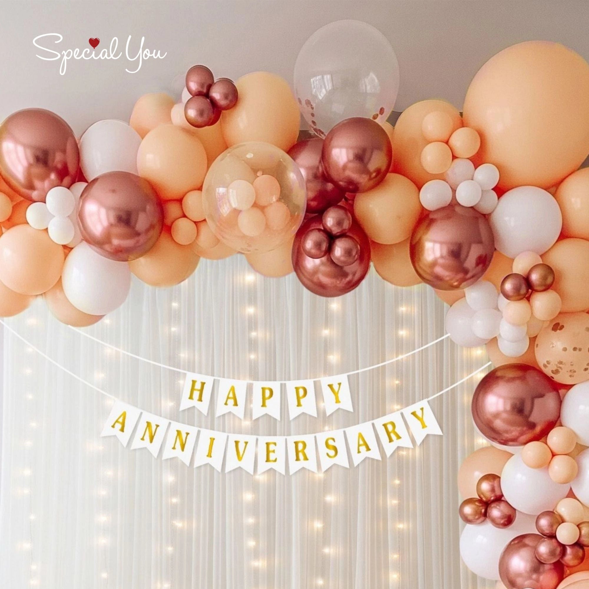 Peachy Love Anniversary Decor