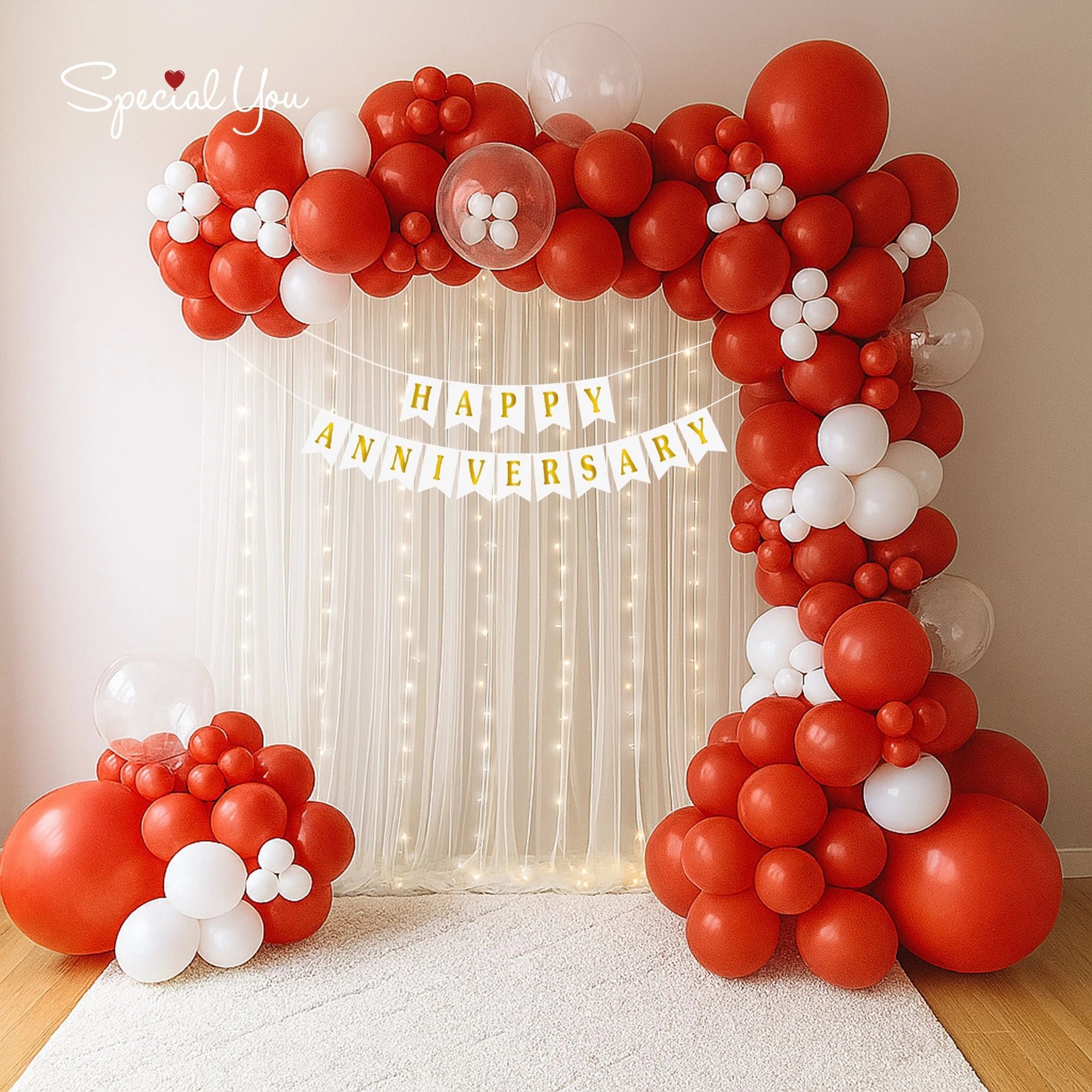 Romantic Red Anniversary Decor