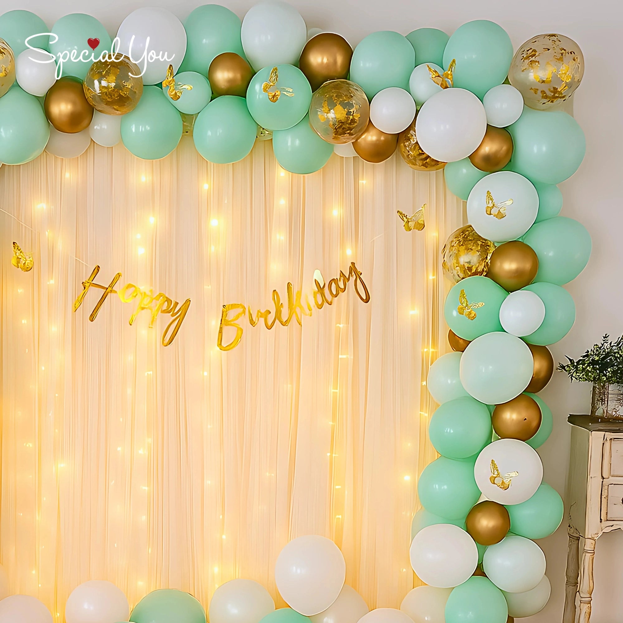 Mint Butterfly Bliss Birthday Decor