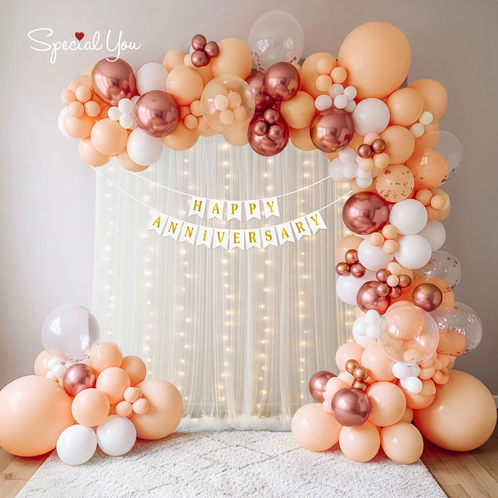 Peachy Love Anniversary Decor