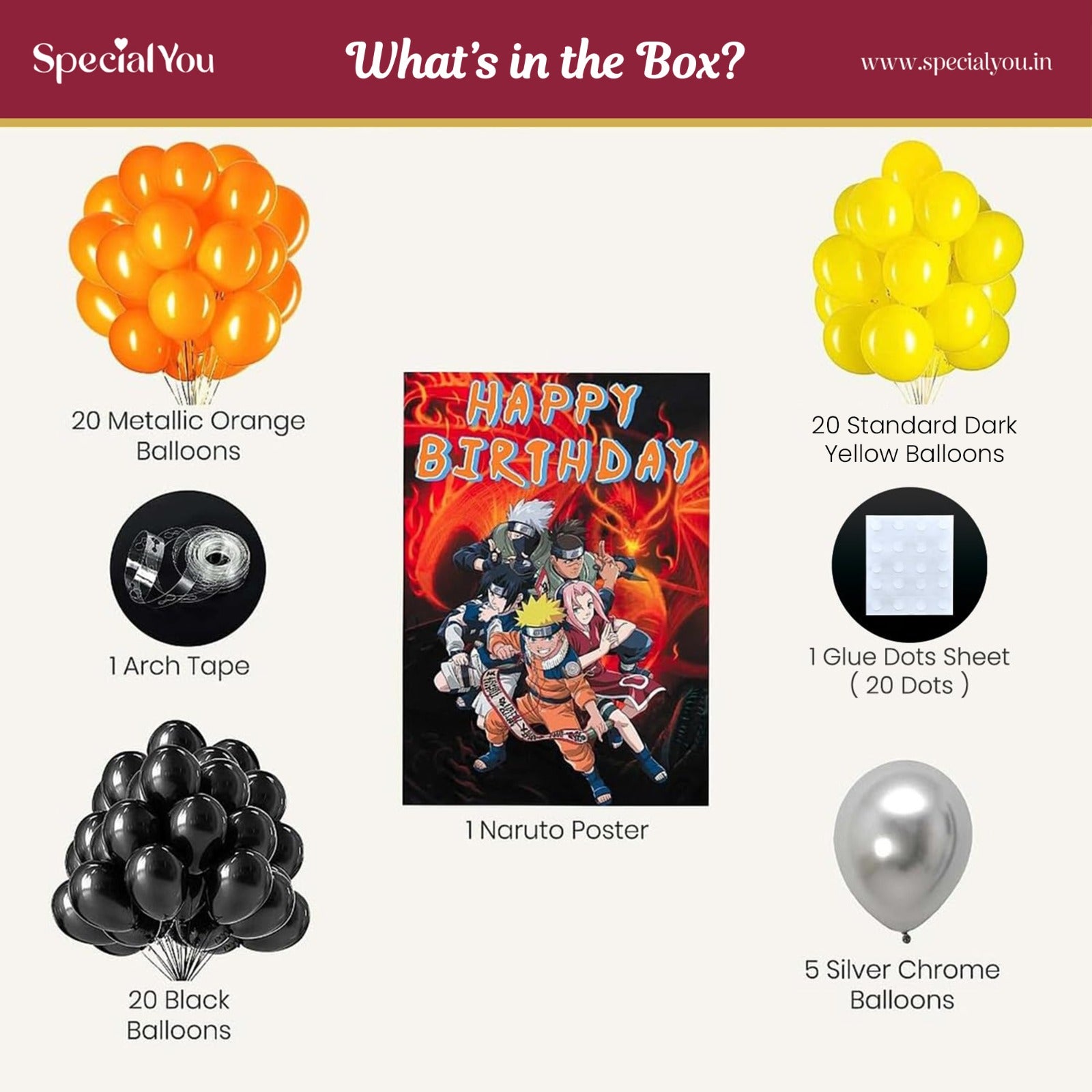 Naruto Theme Birthday Decor Kit for Anime Fans