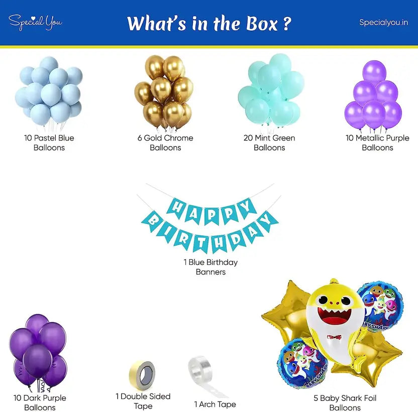 Baby Shark Theme Birthday Decoration DIY Kit